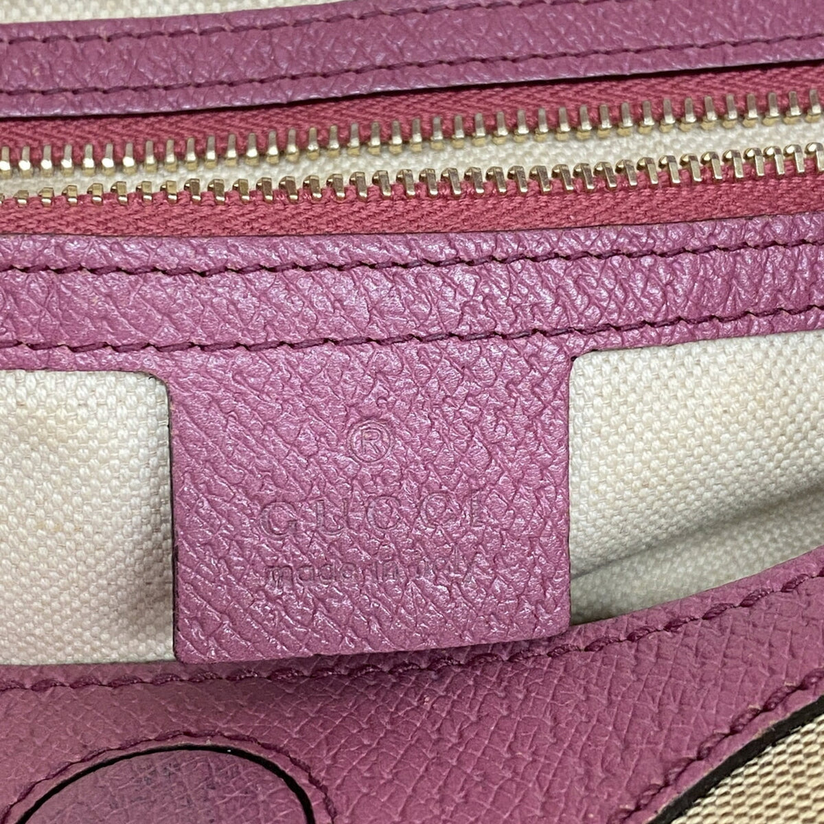 Gucci Brown Purple Canvas Handbag (Pre-Owned)