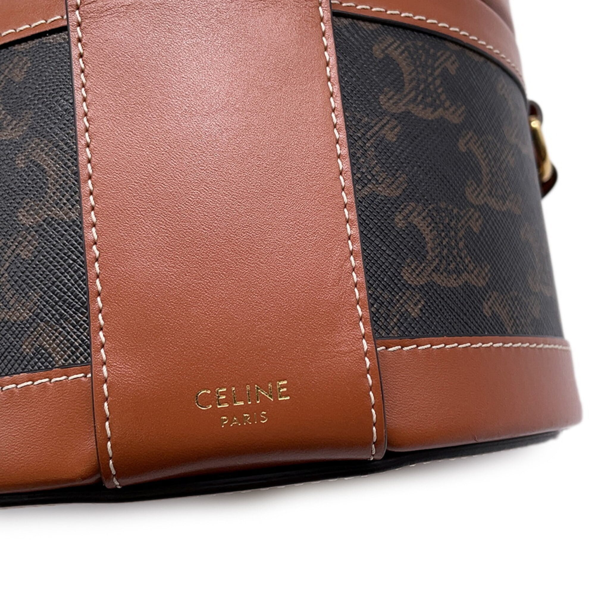 Celine Gold Pvc Leather Handbag Shoulder Bag (Pre-Owned)