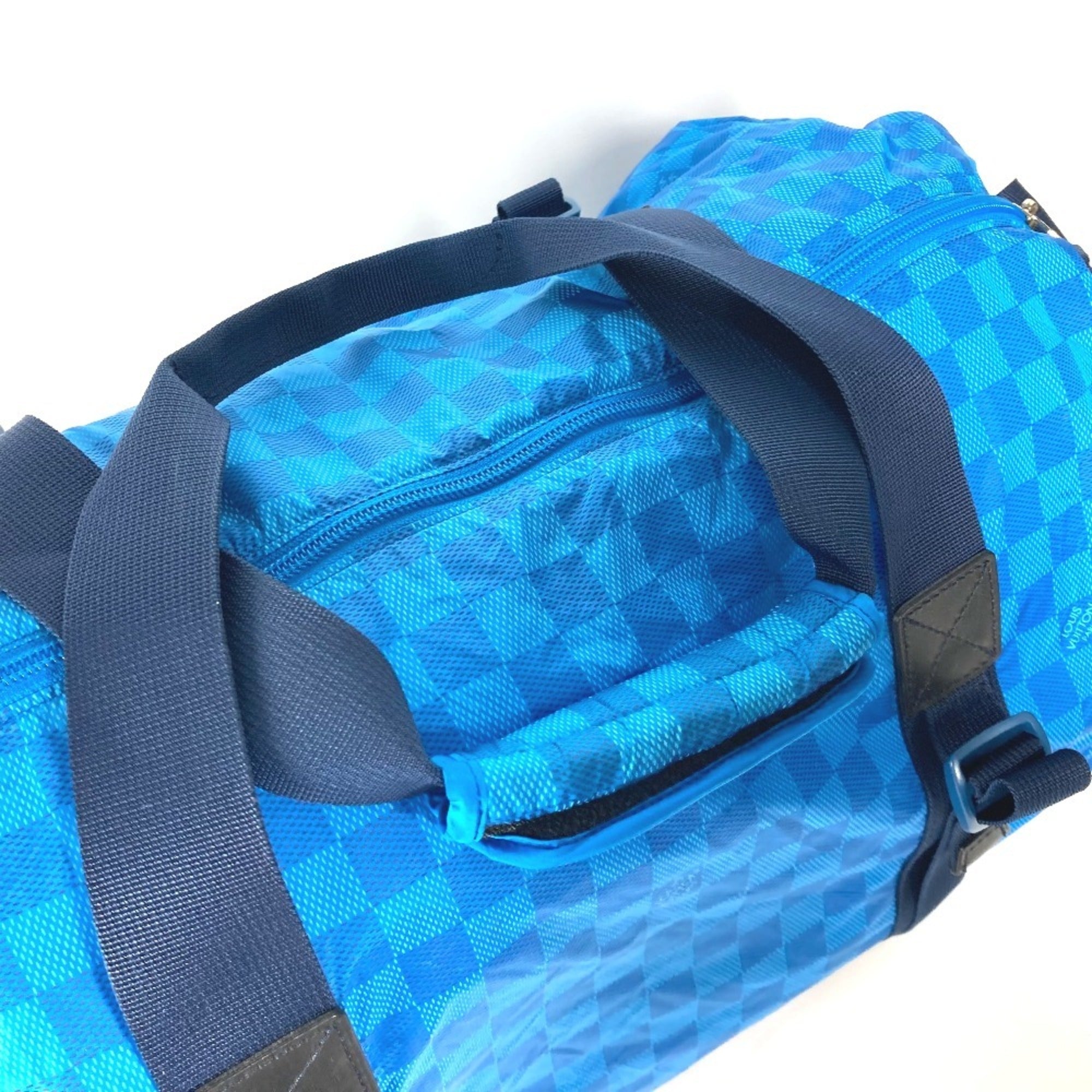 Louis Vuitton Blue Nylon Boston Bag Shoulder Bag (Pre-Owned)