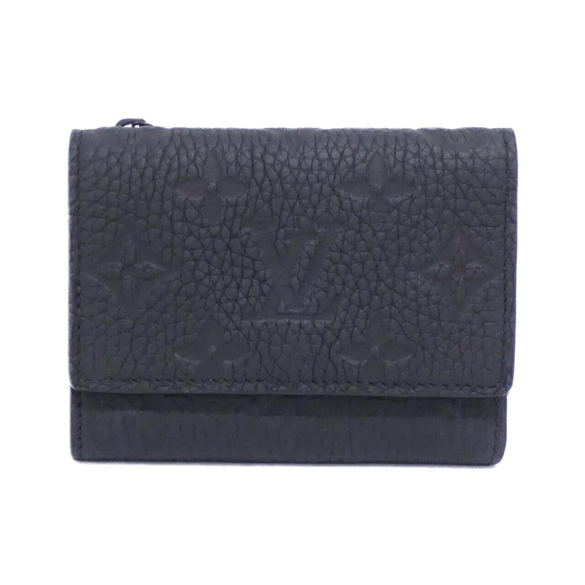 Louis Vuitton Black Leather Wallet (Tri-Fold) (Pre-Owned)