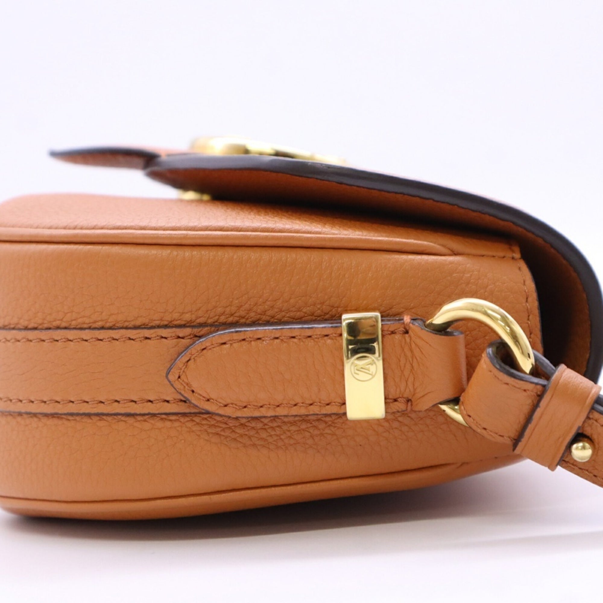 Louis Vuitton Brown Caramel Cream Leather Shoulder Bag (Pre-Owned)
