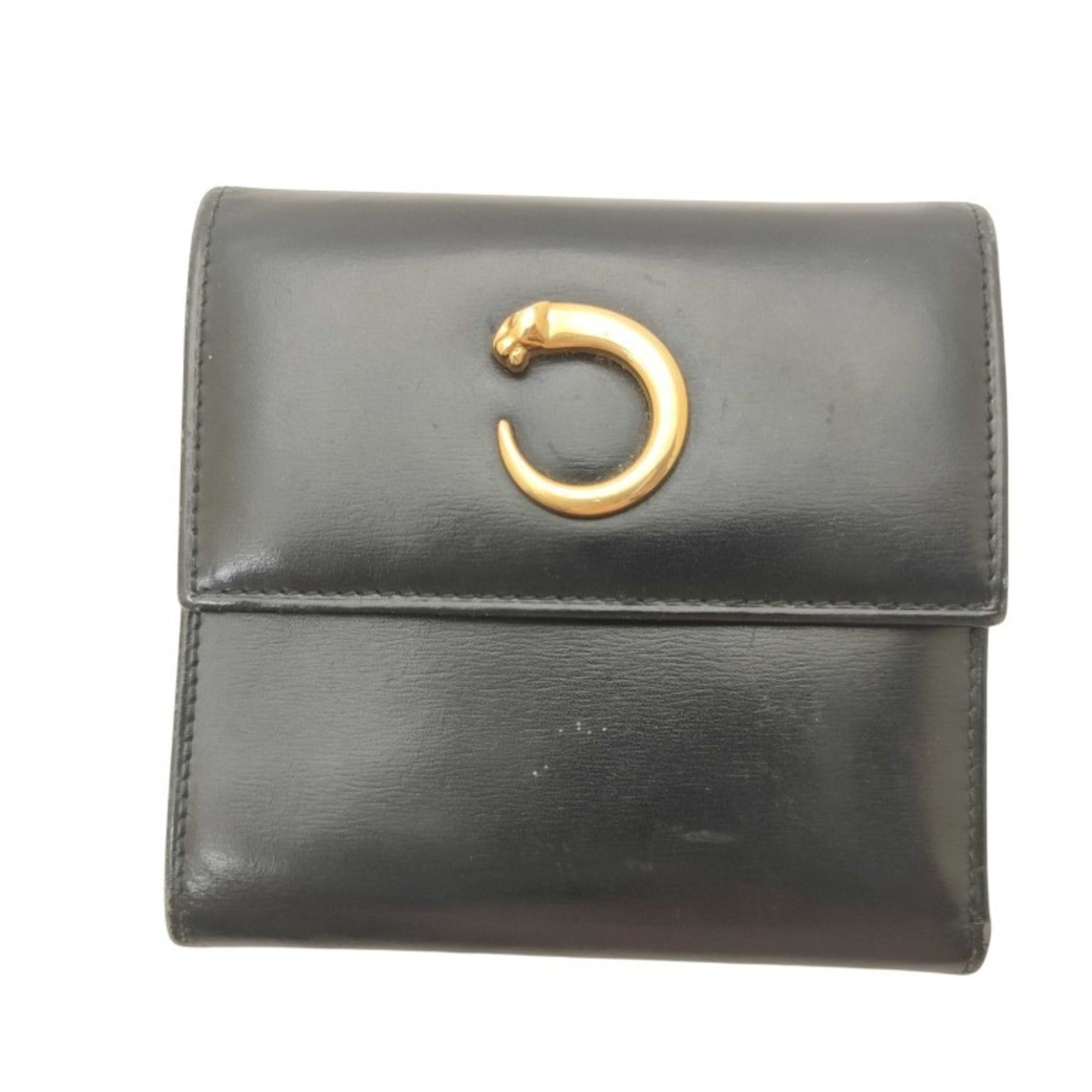 Cartier Black Leather Wallet (Tri-Fold) (Pre-Owned)