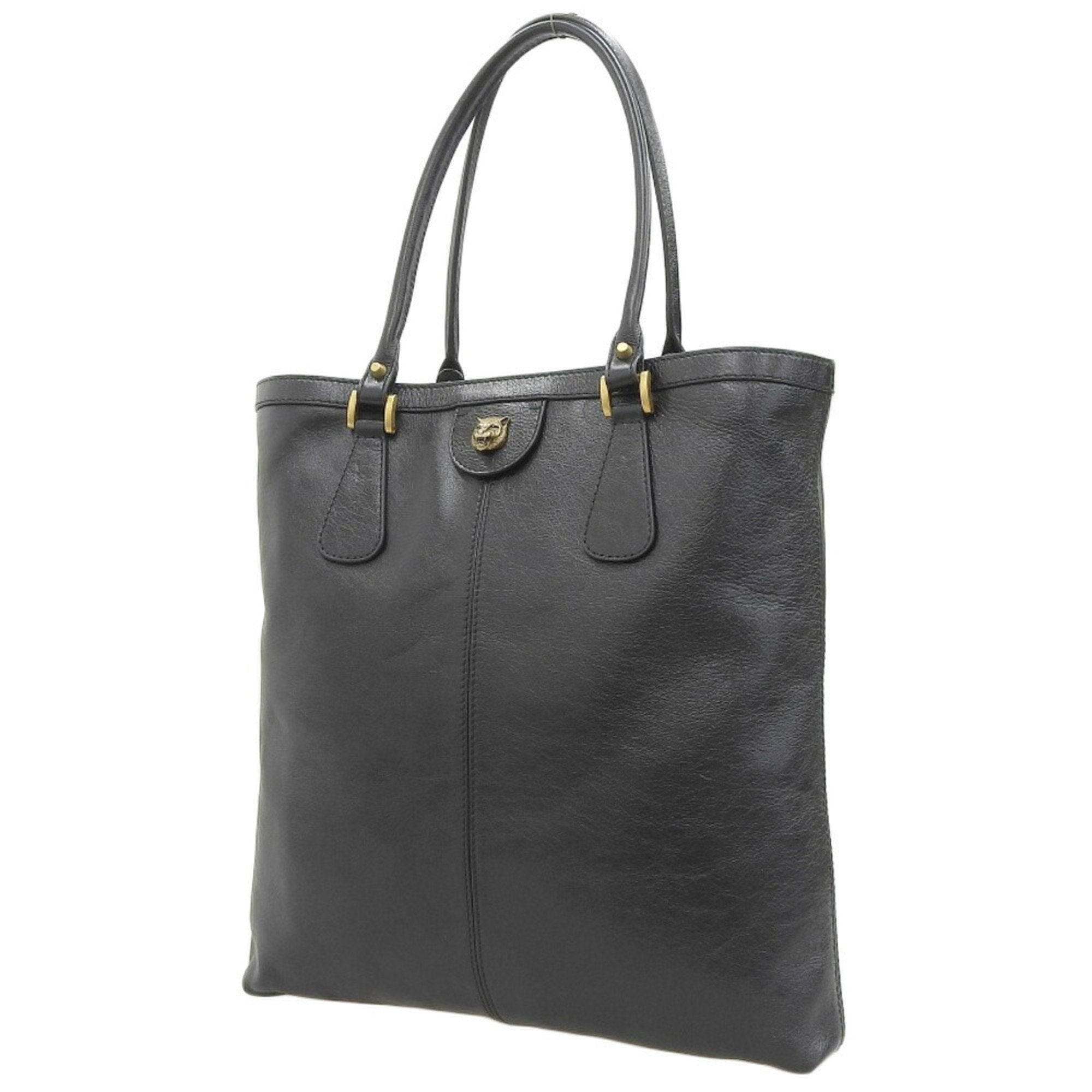 Gucci Gg Marmont Black Leather Tote Bag (Pre-Owned)