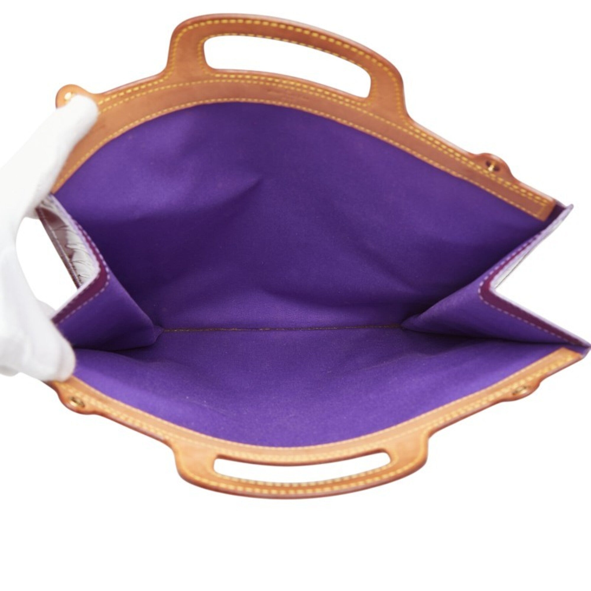 Louis Vuitton Purple Patent Leather Leather Tote Bag (Pre-Owned)