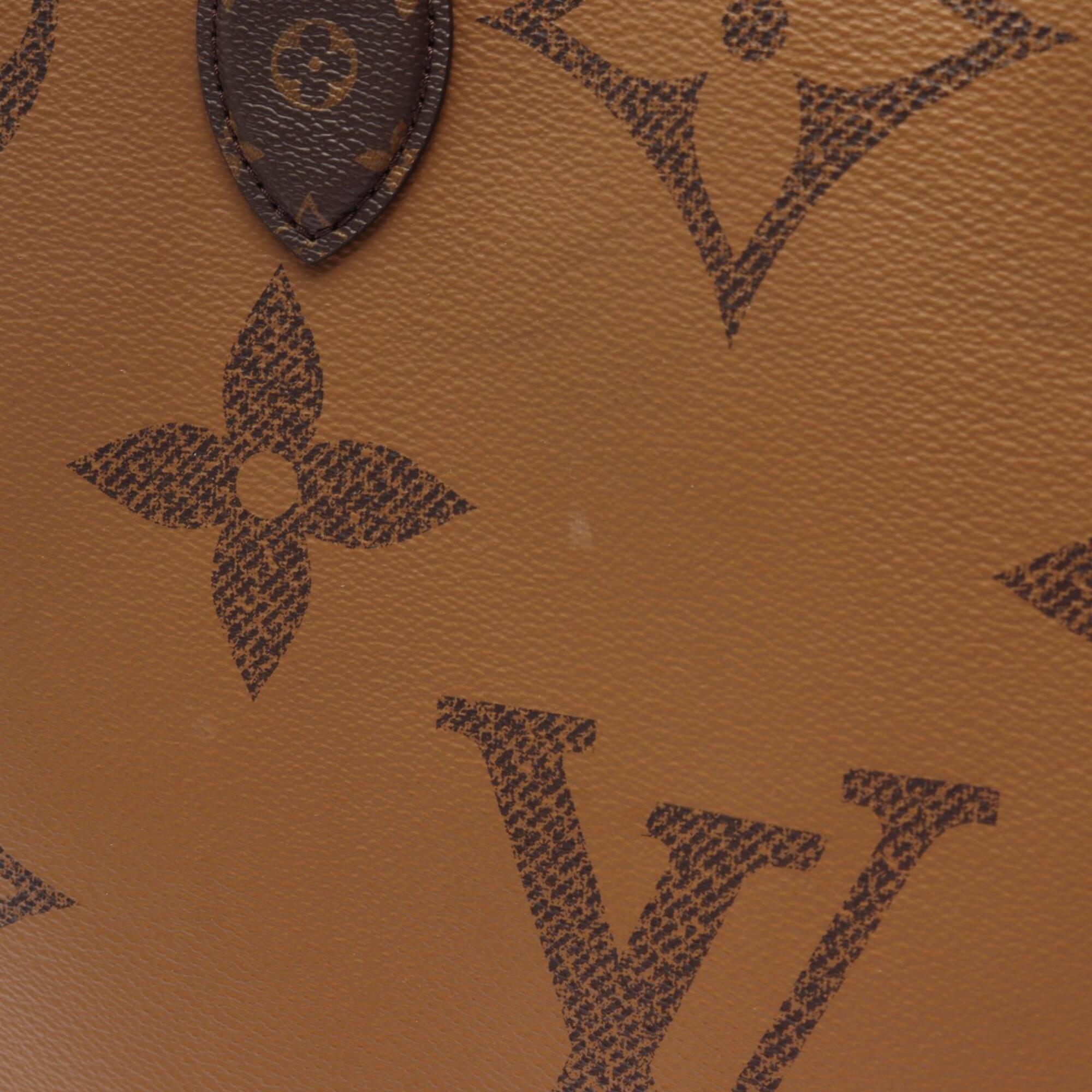 Louis Vuitton Brown Coated Canvas Leather Handbag Shoulder Bag (Pre-Owned)