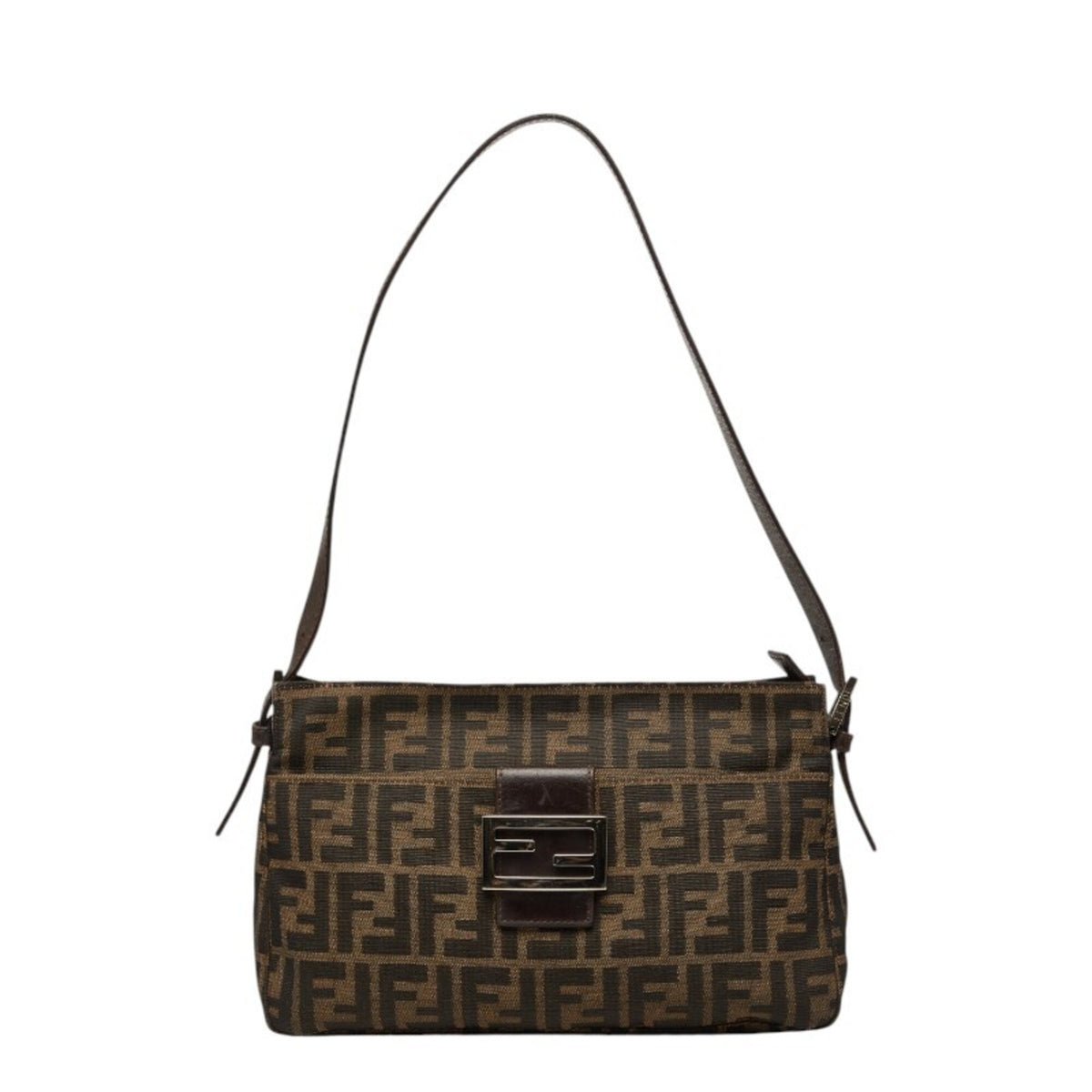 Fendi Brown Canvas Leather Shoulder Bag (Pre-Owned)