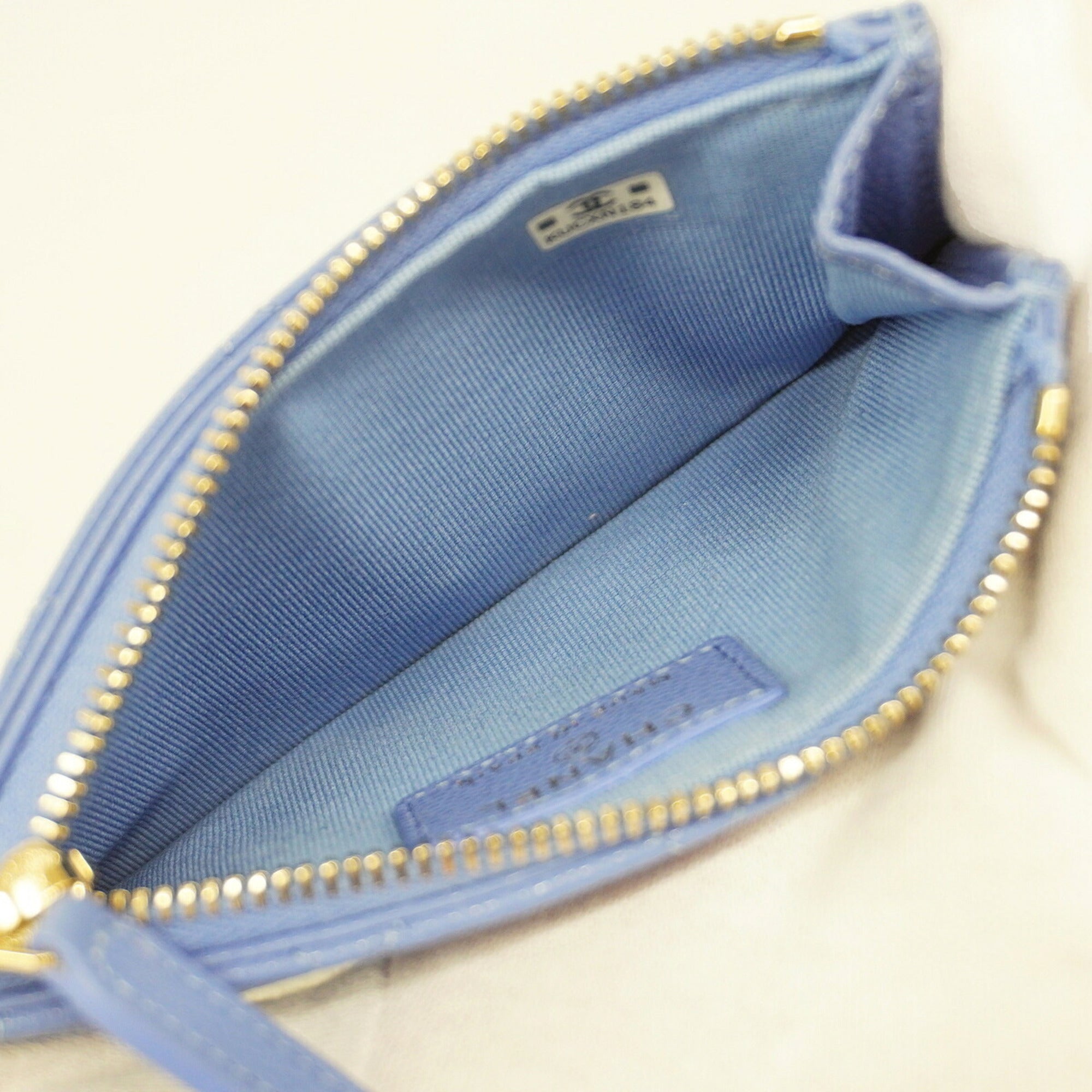 Chanel Blue Grained Calfskin Coin Purse/Coin Case (Pre-Owned)