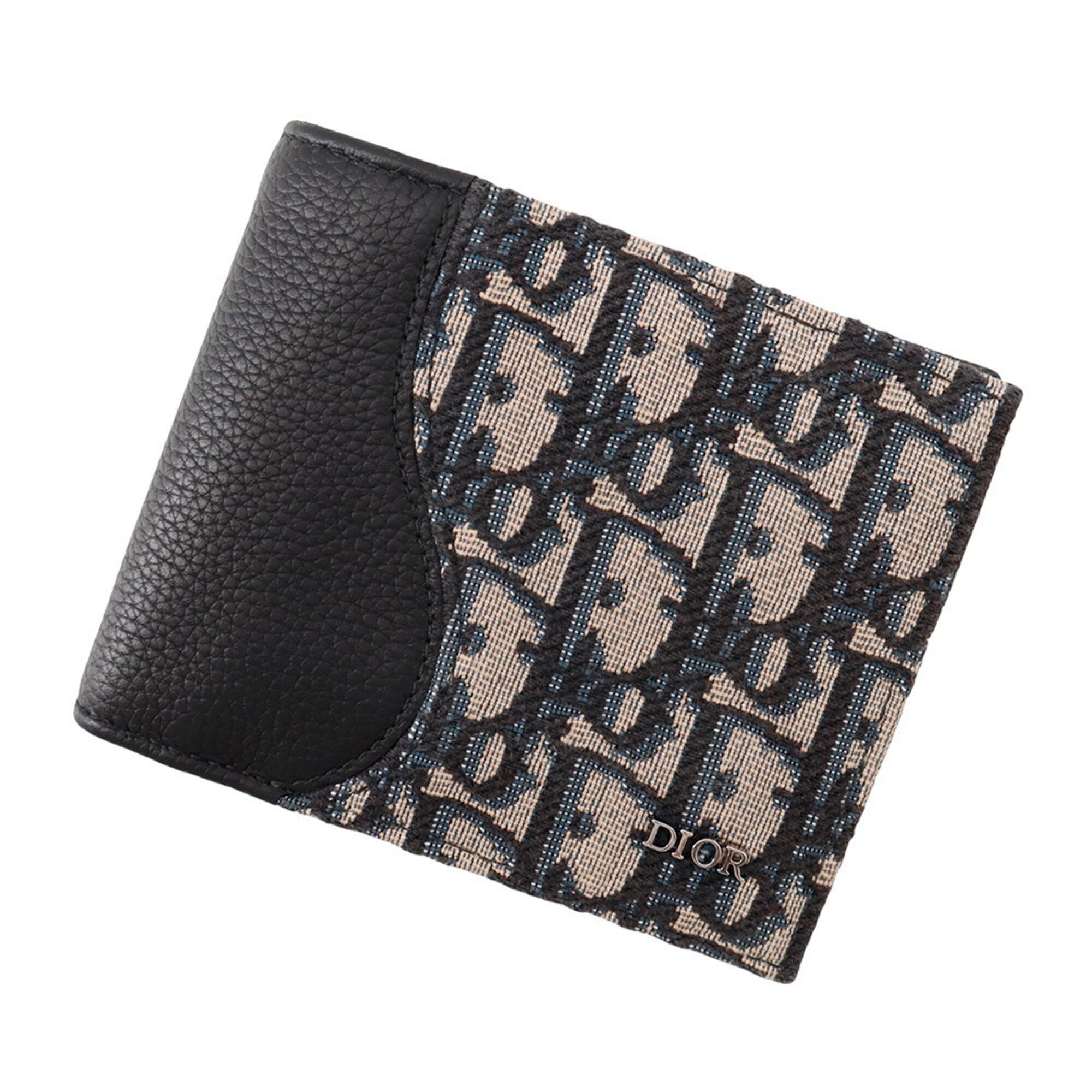Christian Dior Beige Black Jacquard Wallet (Bi-Fold) (Pre-Owned)