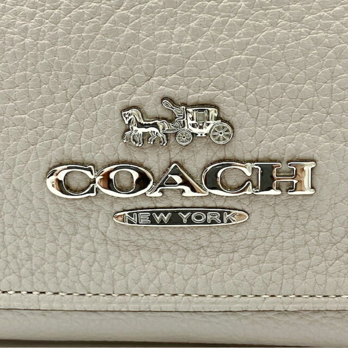 Coach Gray Leather Handbag Shoulder Bag (Pre-Owned)