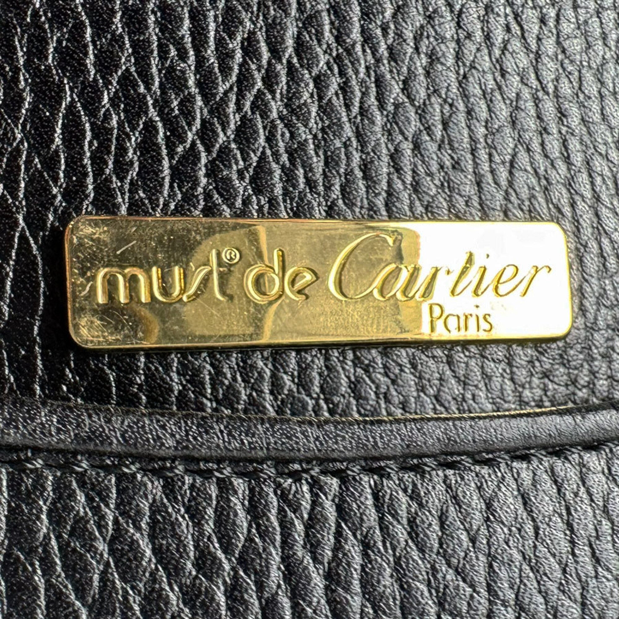 Cartier Black Leather Shoulder Bag (Pre-Owned)