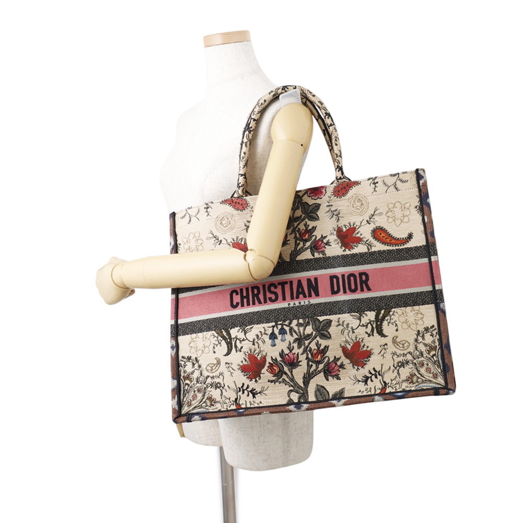 Christian Dior Beige Multi-Color Canvas Tote Bag (Pre-Owned)