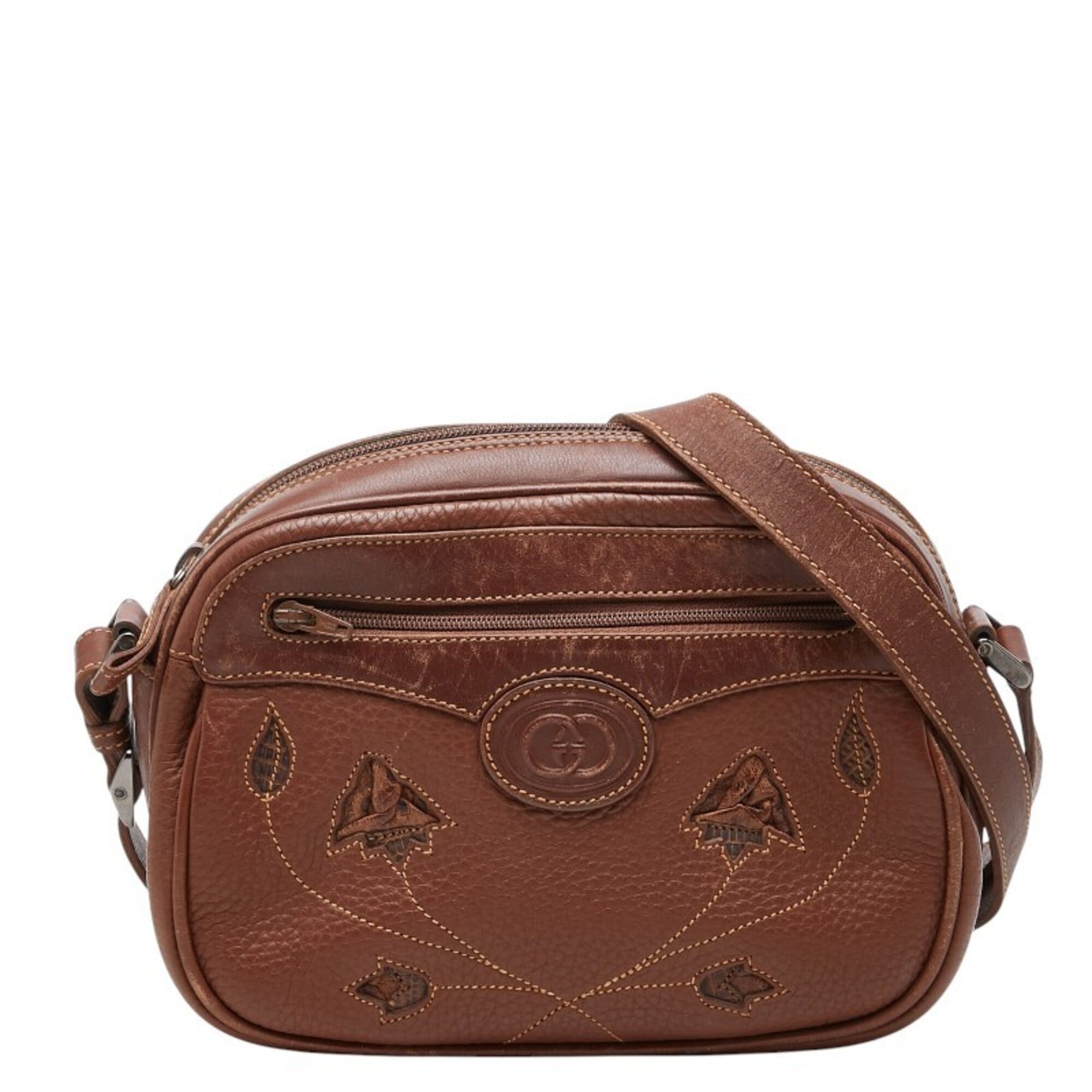 Gucci Brown Leather Shoulder Bag (Pre-Owned)