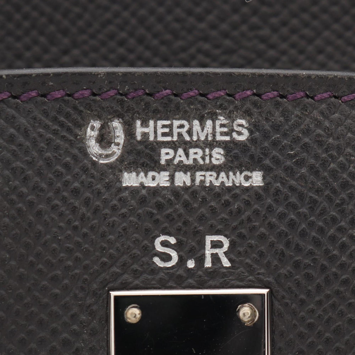 Hermes Graphite Gray Purple Violet Epsom Leather Handbag (Pre-Owned)