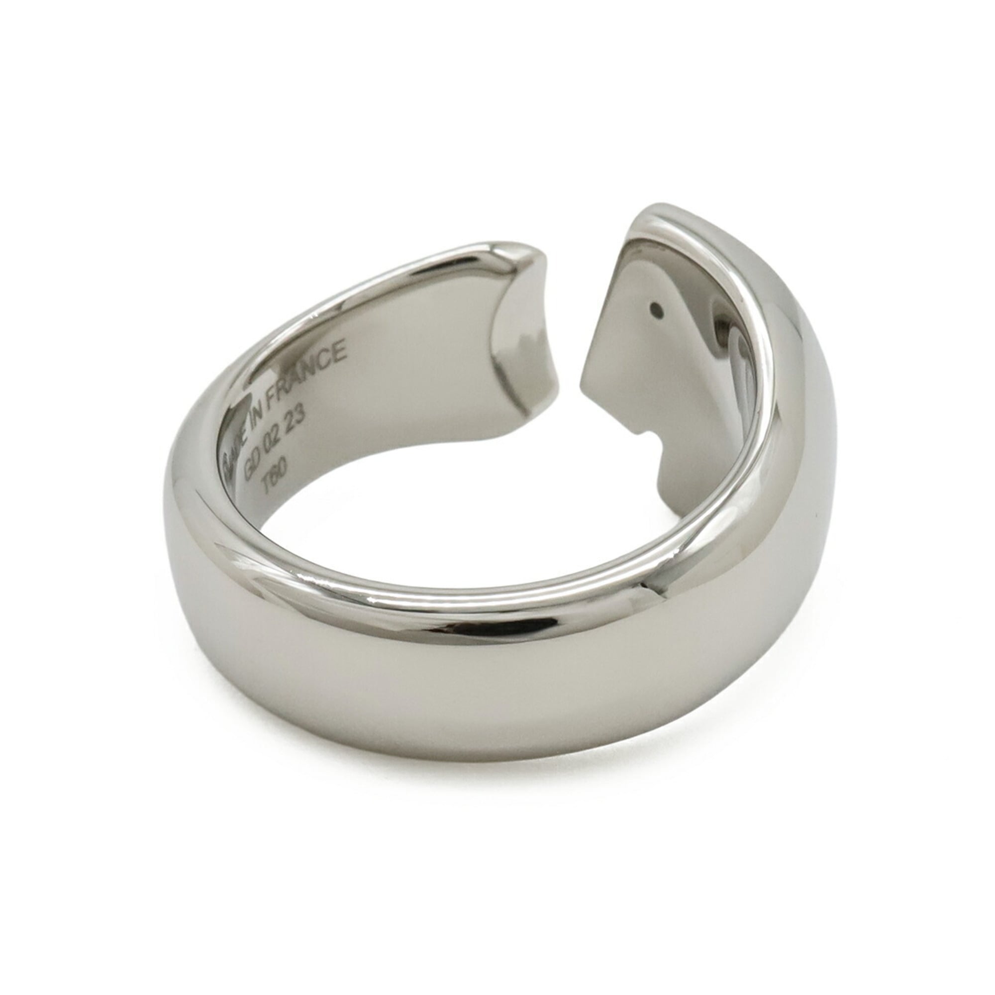 Hermes Silver Ivory Metal Band Ring (Pre-Owned)