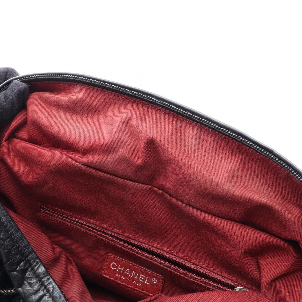Chanel Black Leather Boston Bag Handbag (Pre-Owned)