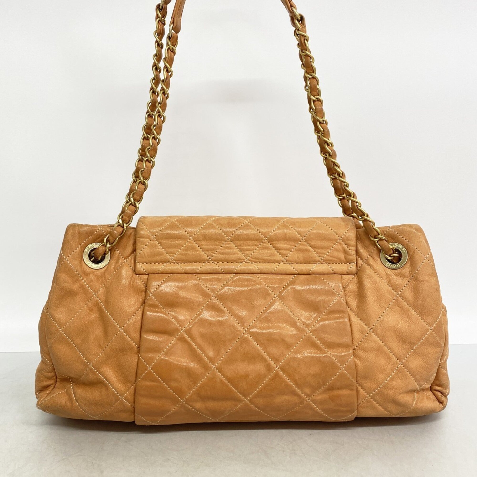 Chanel Orange Leather Shoulder Bag (Pre-Owned)