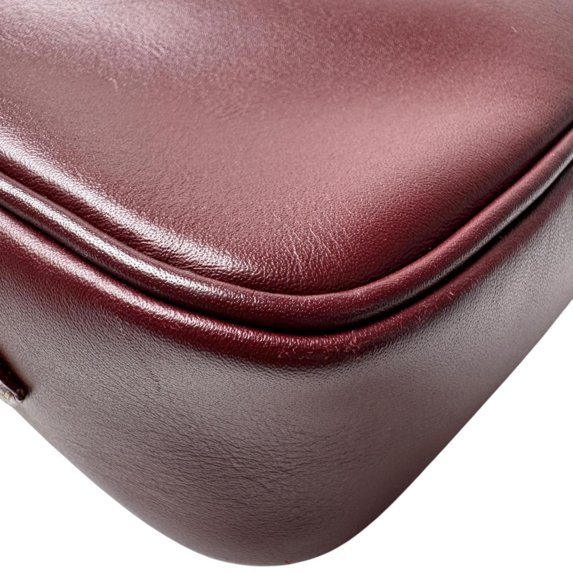 Cartier Bordeaux Leather Shoulder Bag (Pre-Owned)