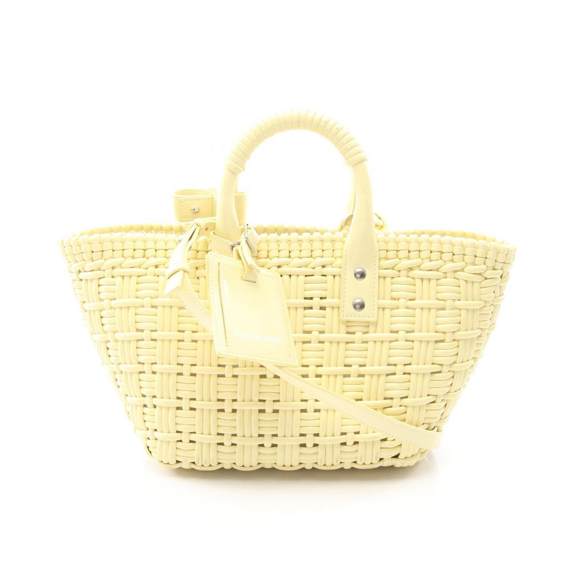 Balenciaga Yellow Leather Basket Handbag Tote Bag (Pre-Owned)