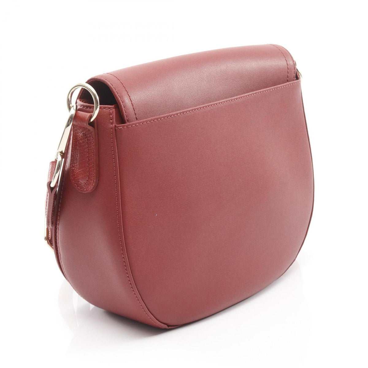 Longchamp Red Color Leather Handbag Shoulder Bag (Pre-Owned)