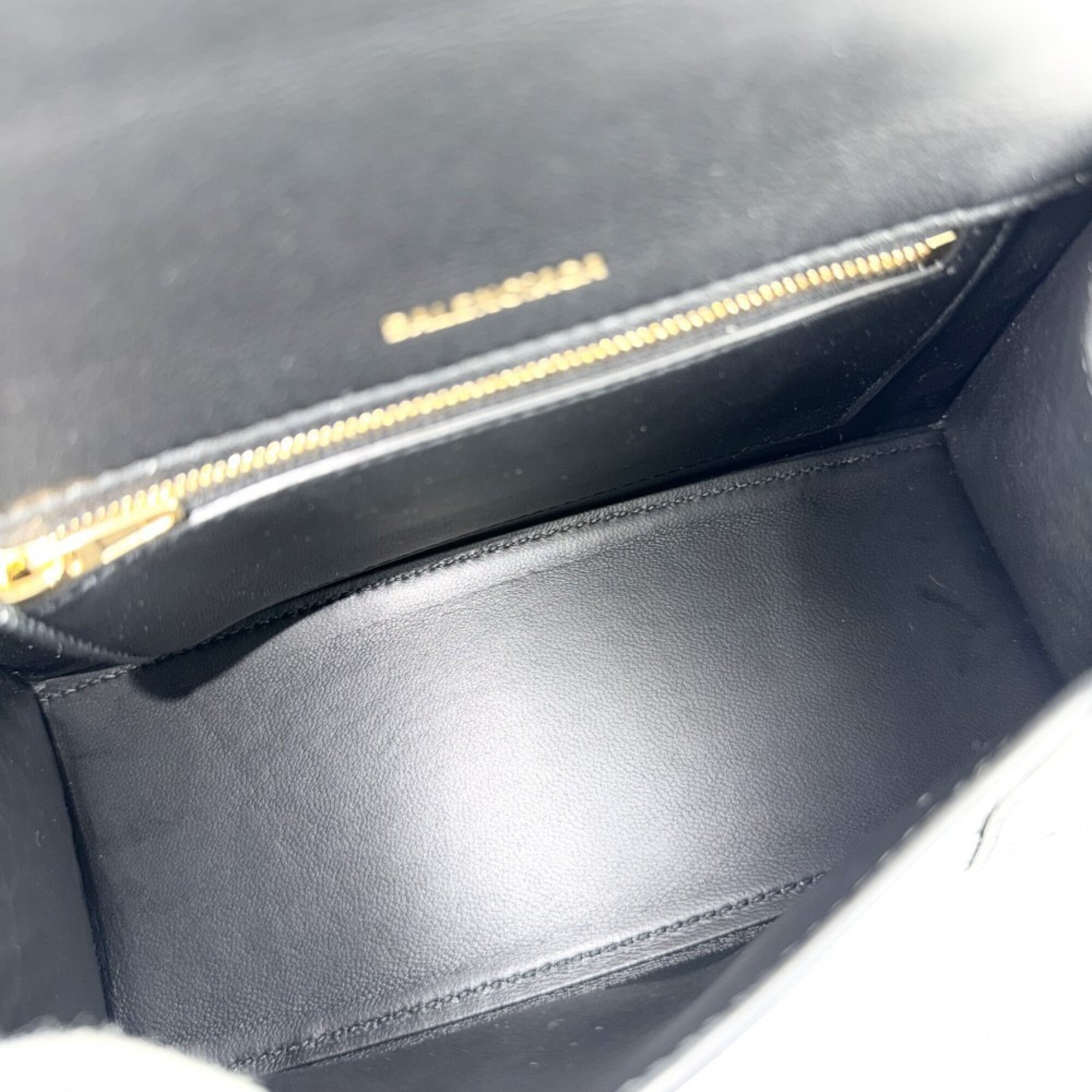 Balenciaga Black Leather Handbag Shoulder Bag (Pre-Owned)