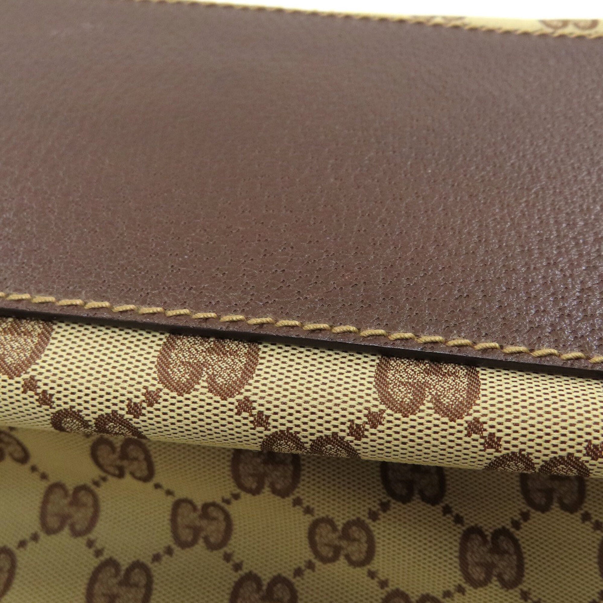 Gucci Sherry Line Brown Canvas Tote Bag (Pre-Owned)