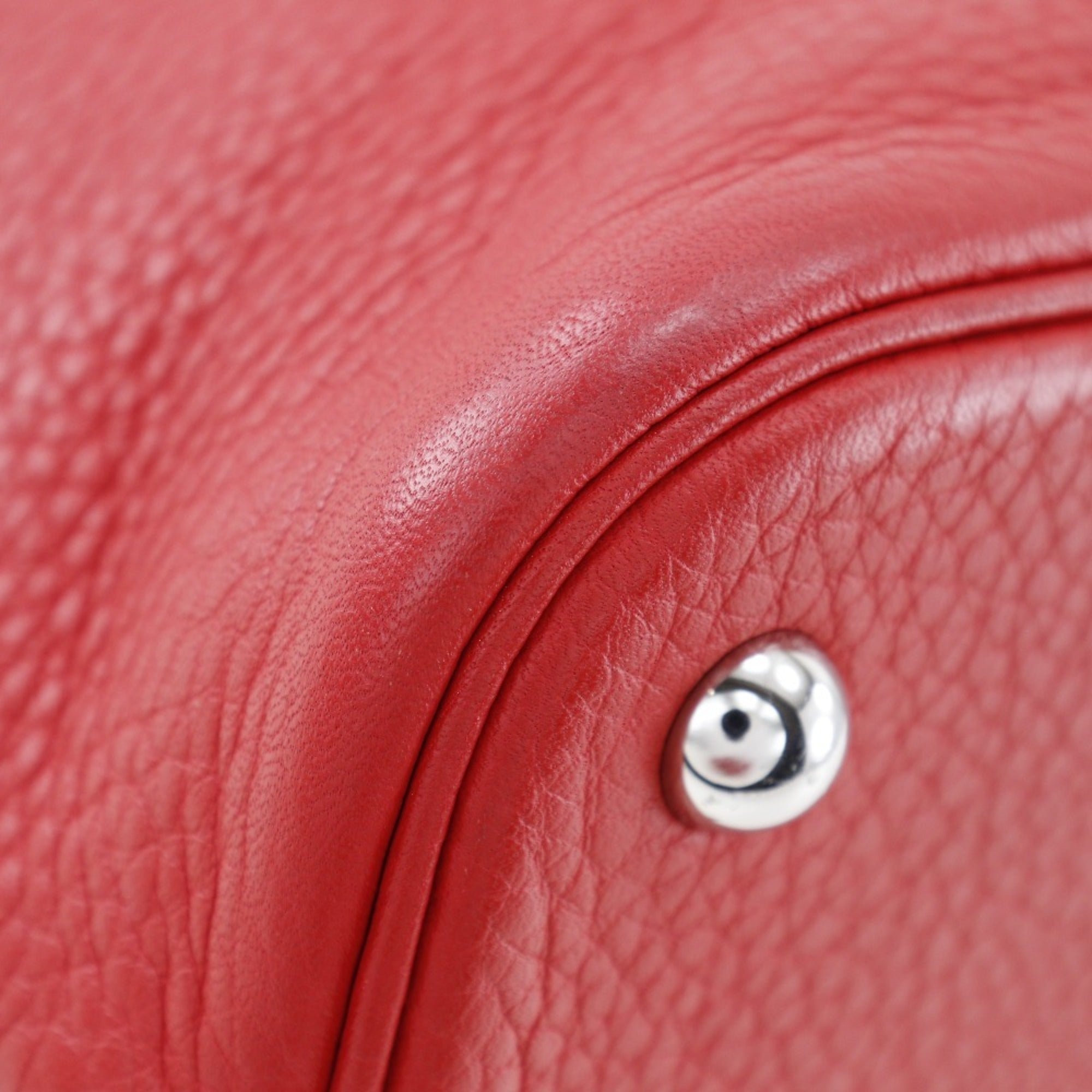 Hermes Bolide Red Color Taurillon Clemence Leather Handbag (Pre-Owned)