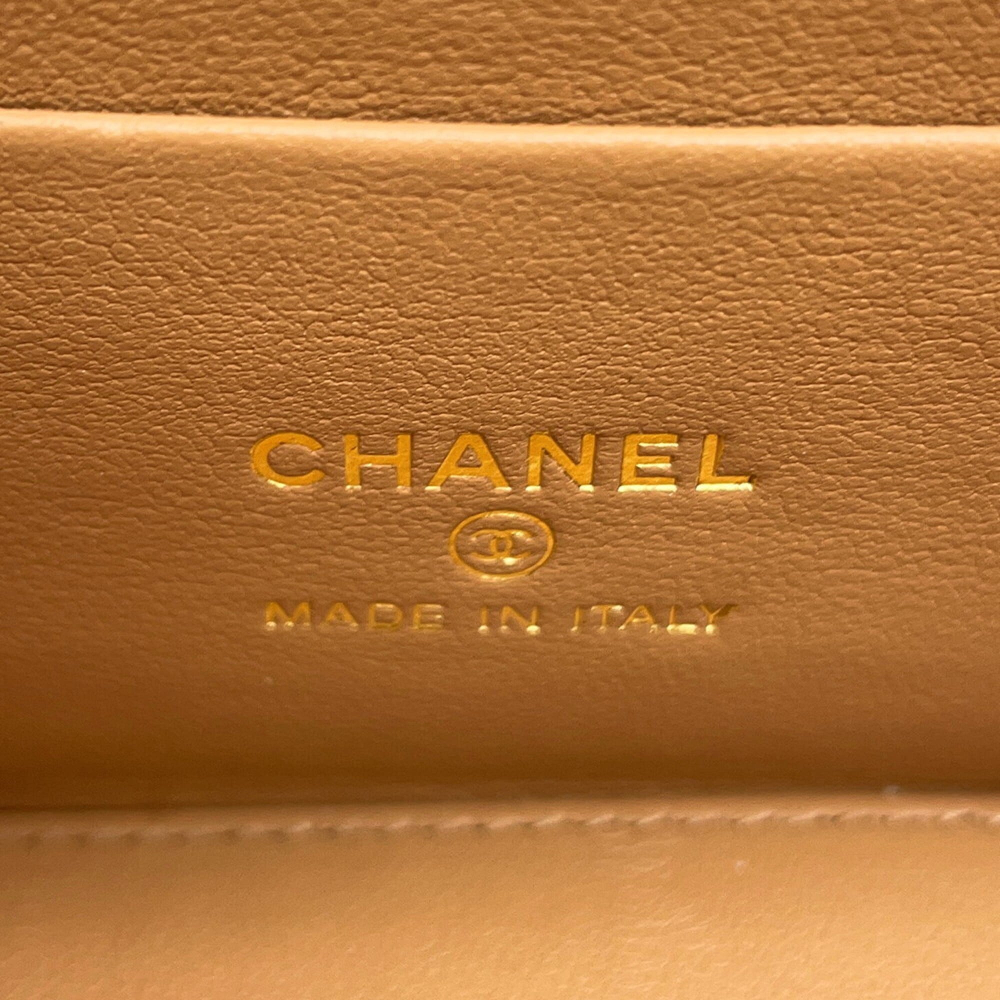 Chanel Pink Beige Grained Calfskin Shoulder Bag Vanity Bag (Pre-Owned)