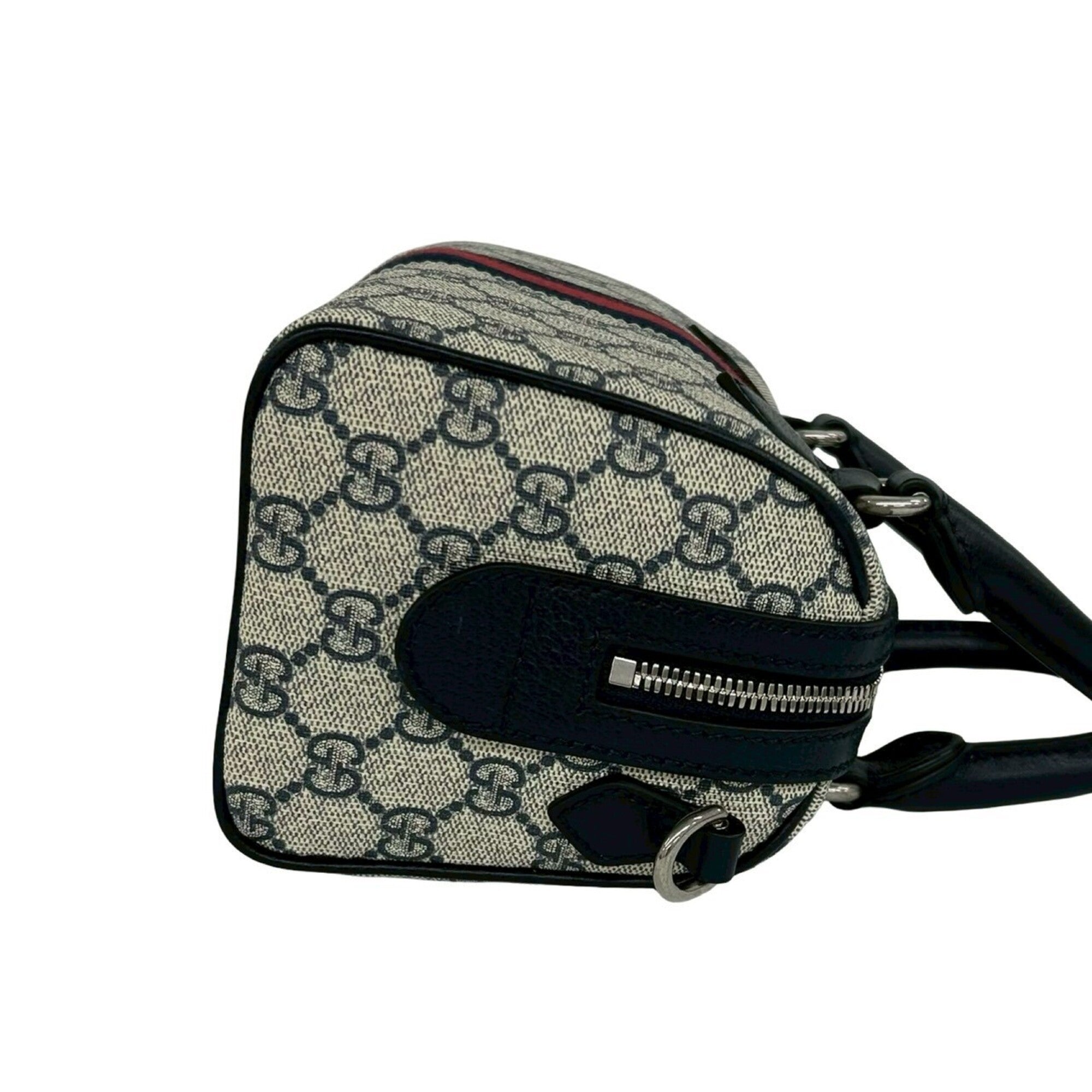 Gucci Navy Red Color Pvc Leather Handbag Shoulder Bag (Pre-Owned)