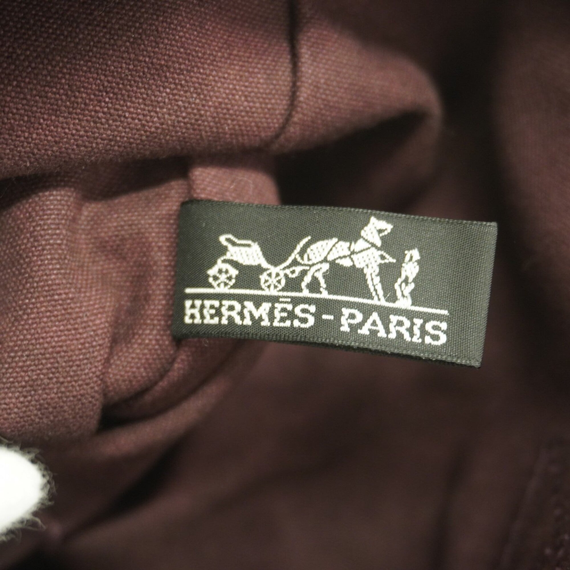 Hermes Bordeaux Canvas Tote Bag (Pre-Owned)