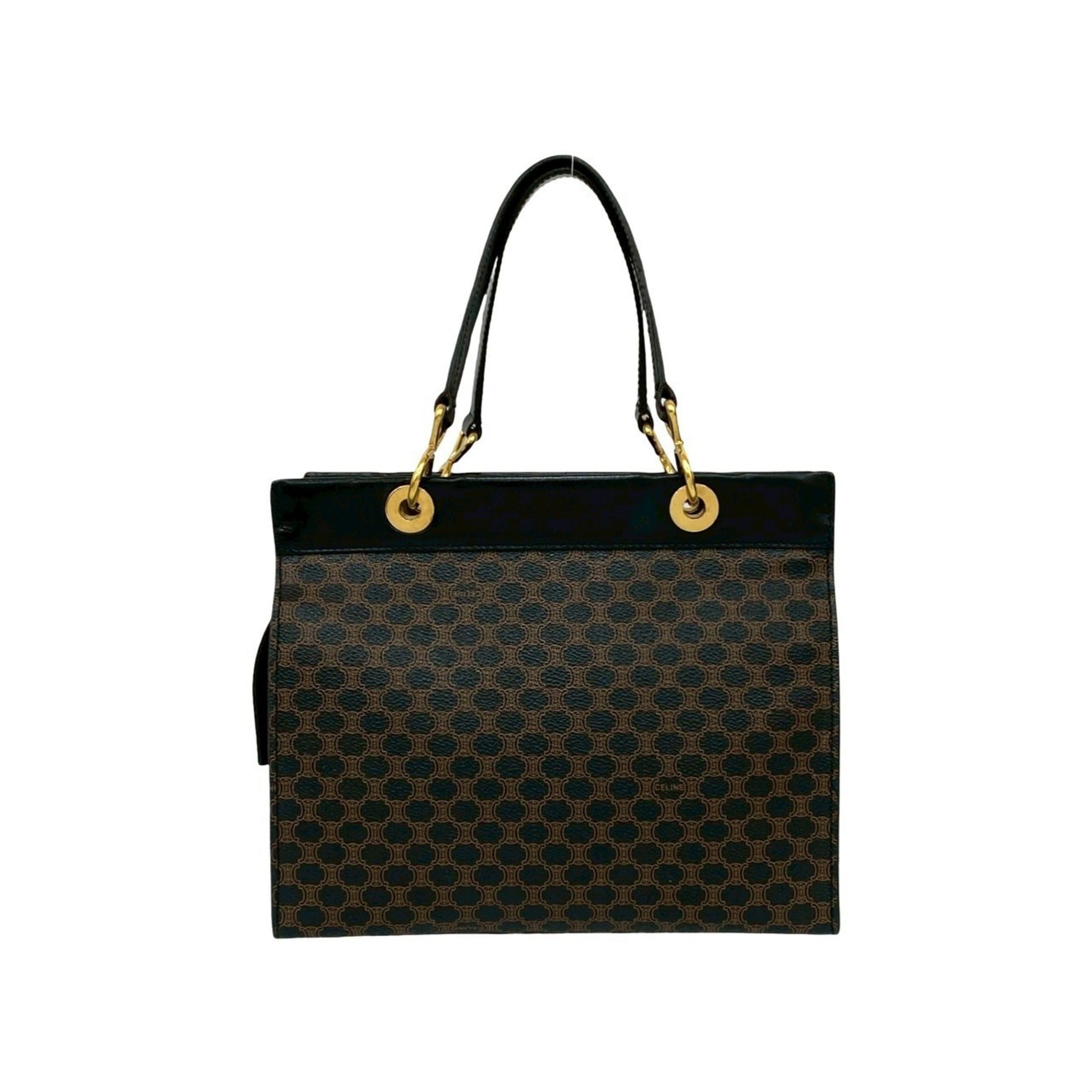 Celine Black Brown Leather Pvc Handbag Tote Bag (Pre-Owned)