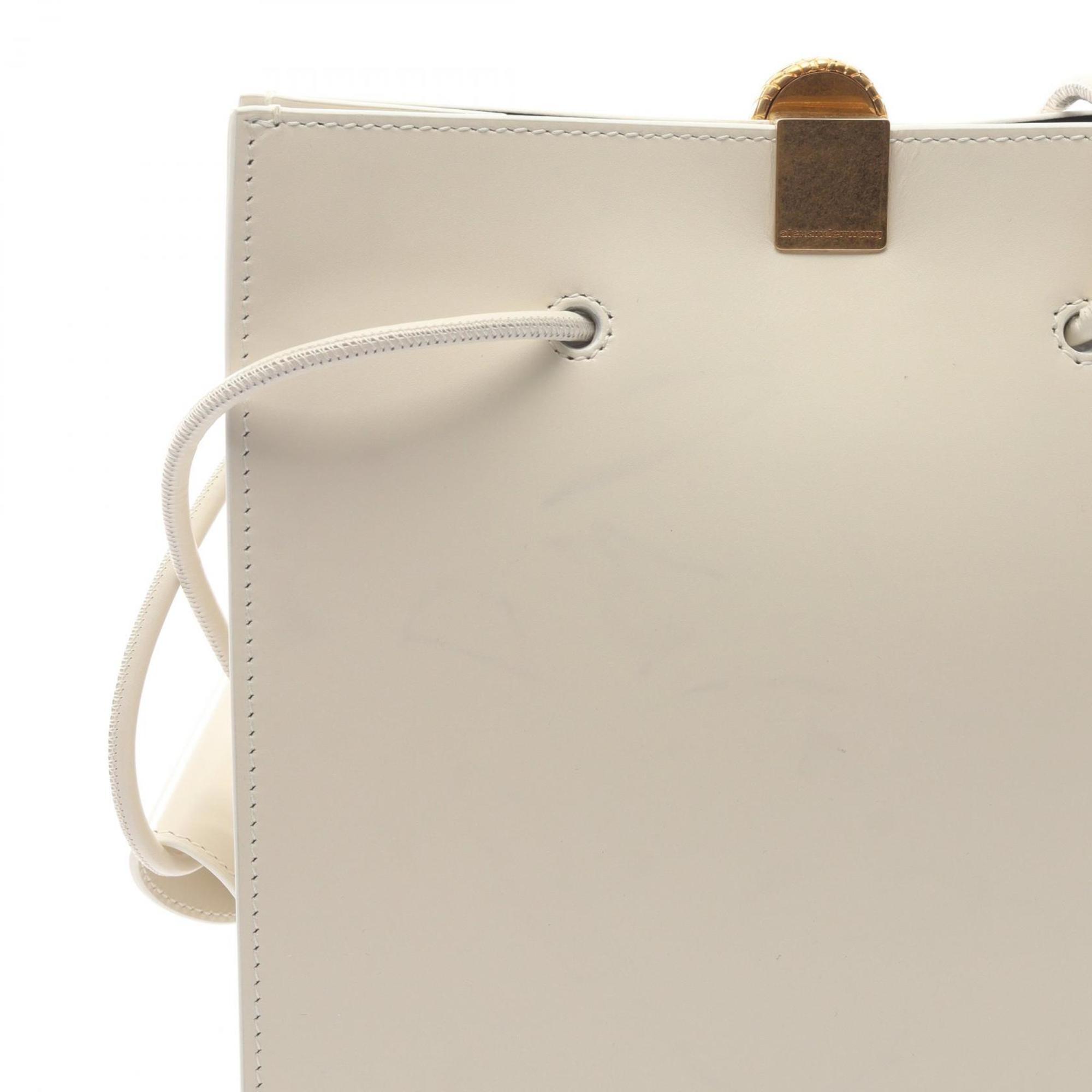 Bvlgari White Leather Handbag Tote Bag (Pre-Owned)