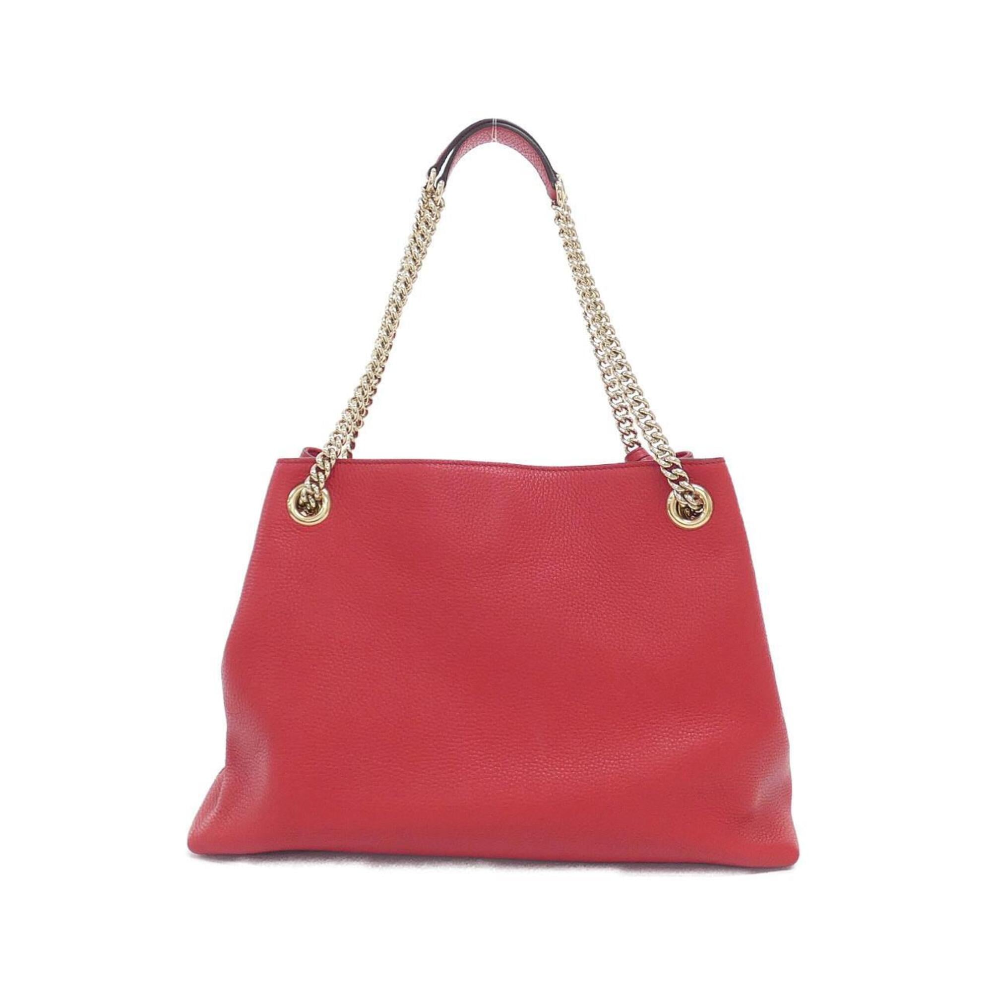 Gucci Red Color Leather Shoulder Bag (Pre-Owned)