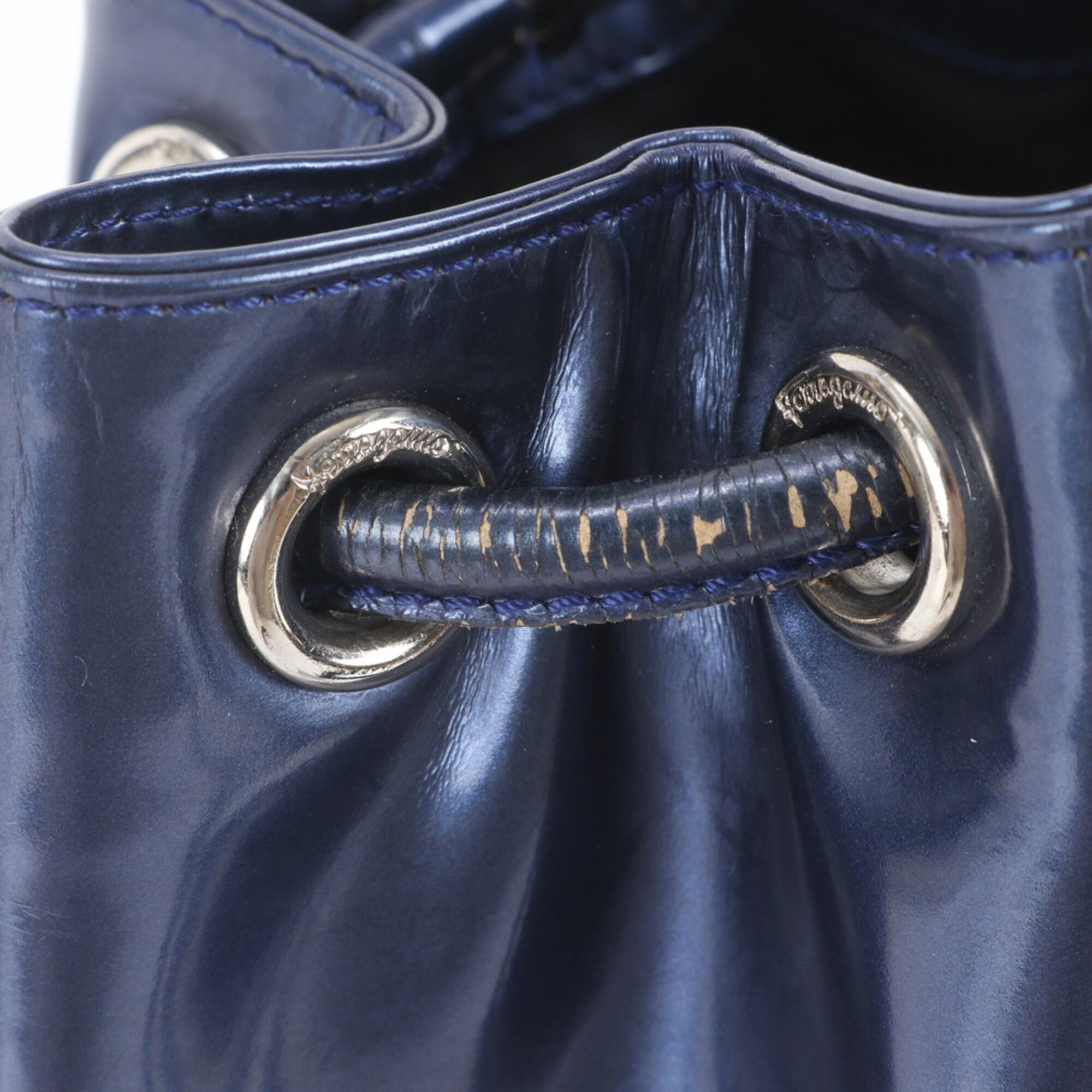 Salvatore Ferragamo Blue Leather Backpack Shoulder Bag (Pre-Owned)