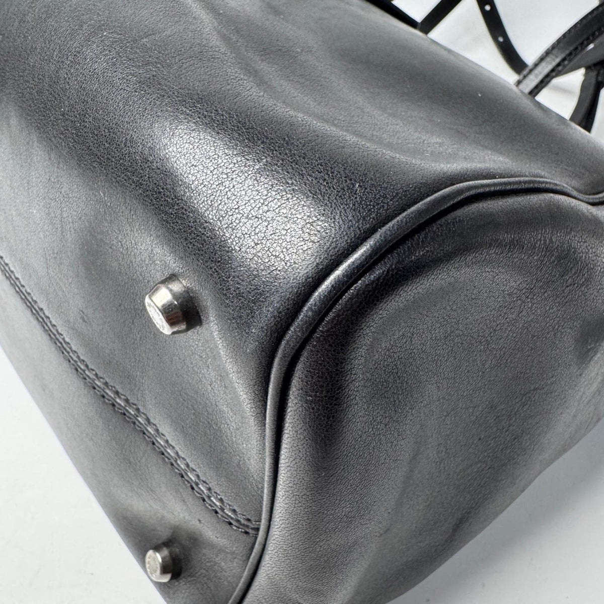 Dolce & Gabbana Black Leather Shoulder Bag Tote Bag (Pre-Owned)