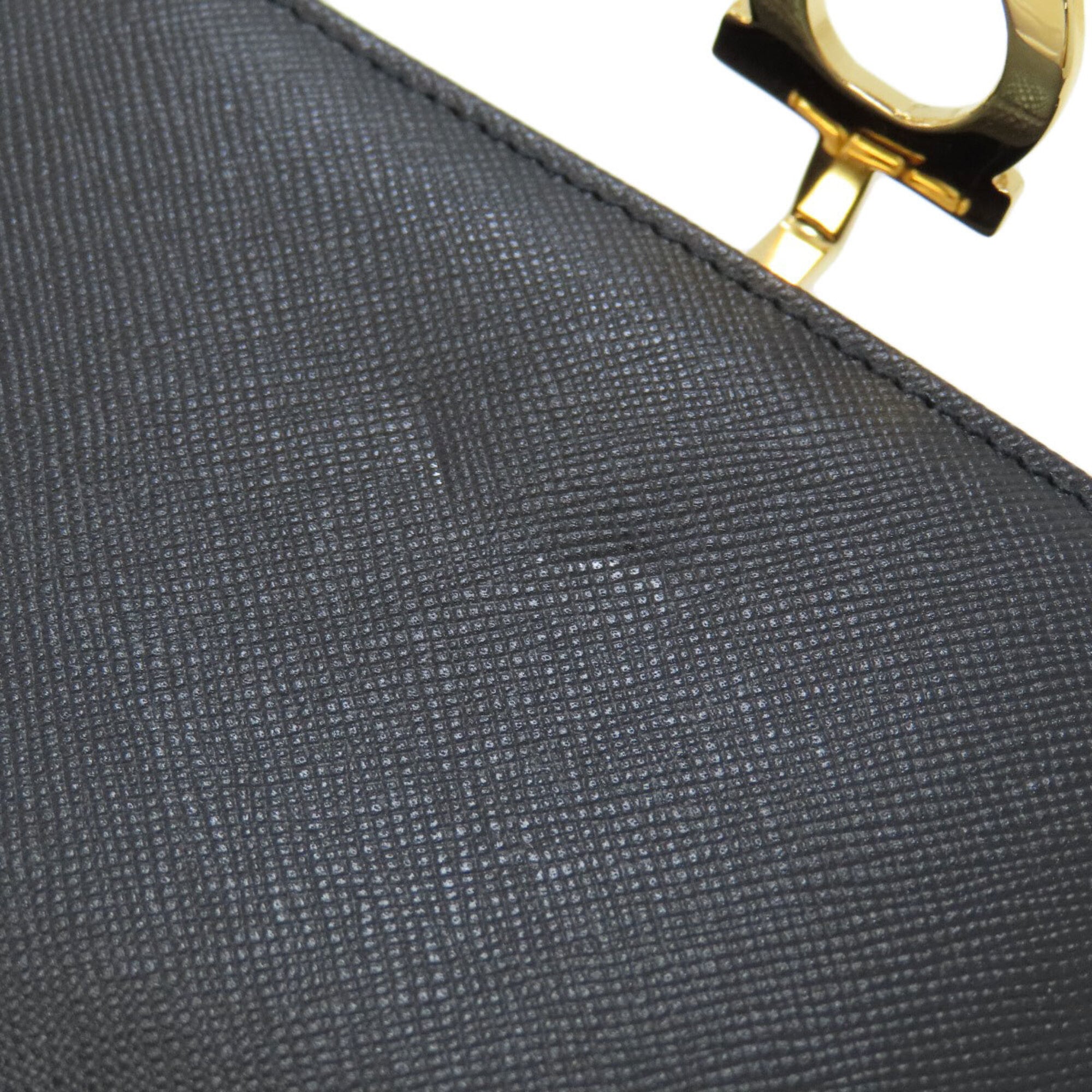 Salvatore Ferragamo Black Leather Wallet (Bi-Fold) (Pre-Owned)