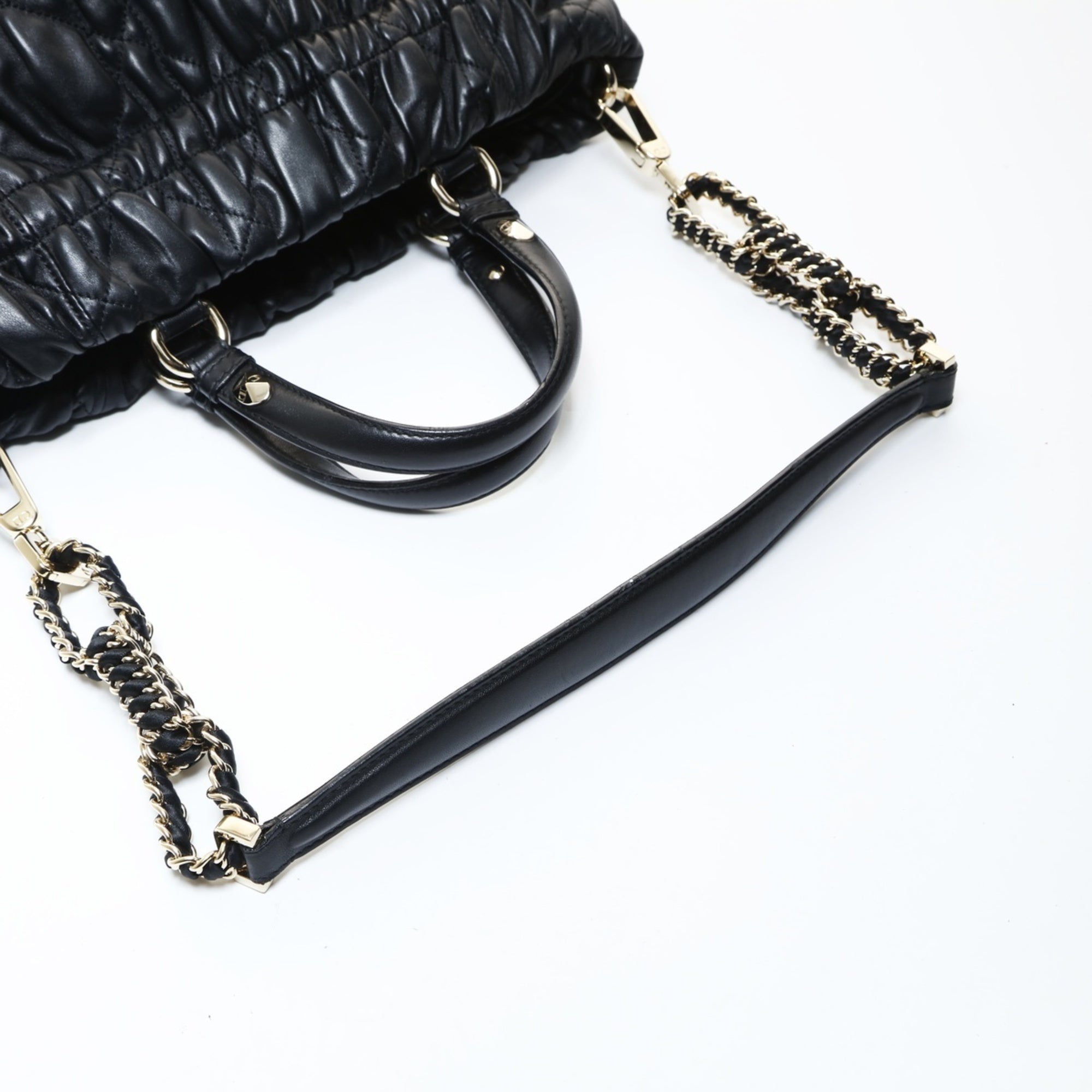 Christian Dior Black Leather Tote Bag (Pre-Owned)