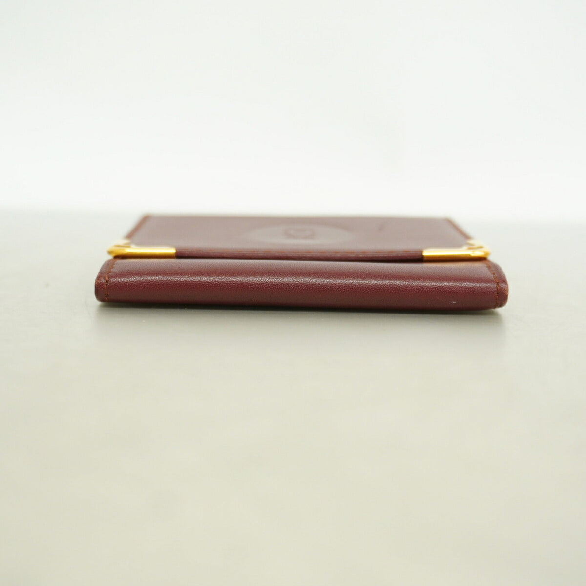 Cartier Bordeaux Leather Coin Purse/Coin Case (Pre-Owned)