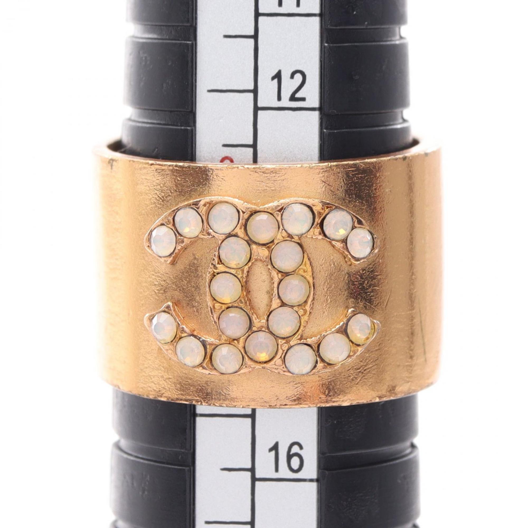 Chanel Gold Gold Plating Band Ring (Pre-Owned)