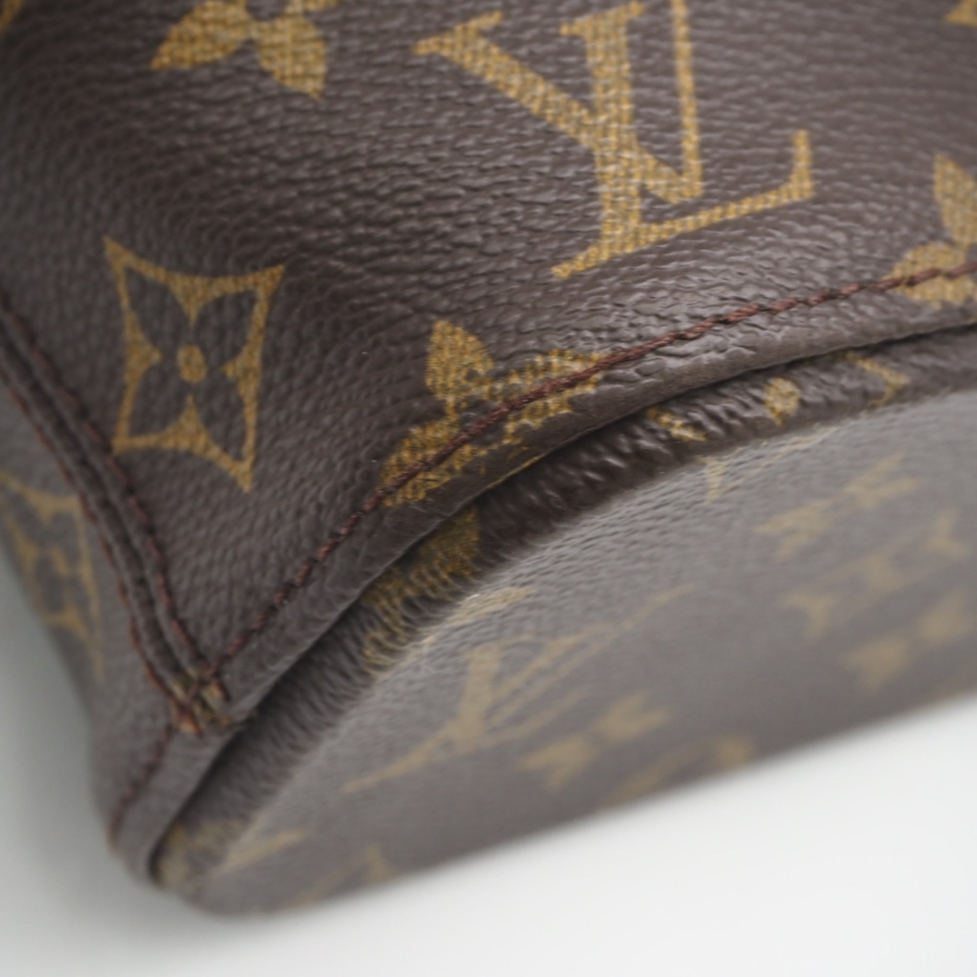 Louis Vuitton Monogram Beige Brown Coated Canvas Leather Handbag (Pre-Owned)