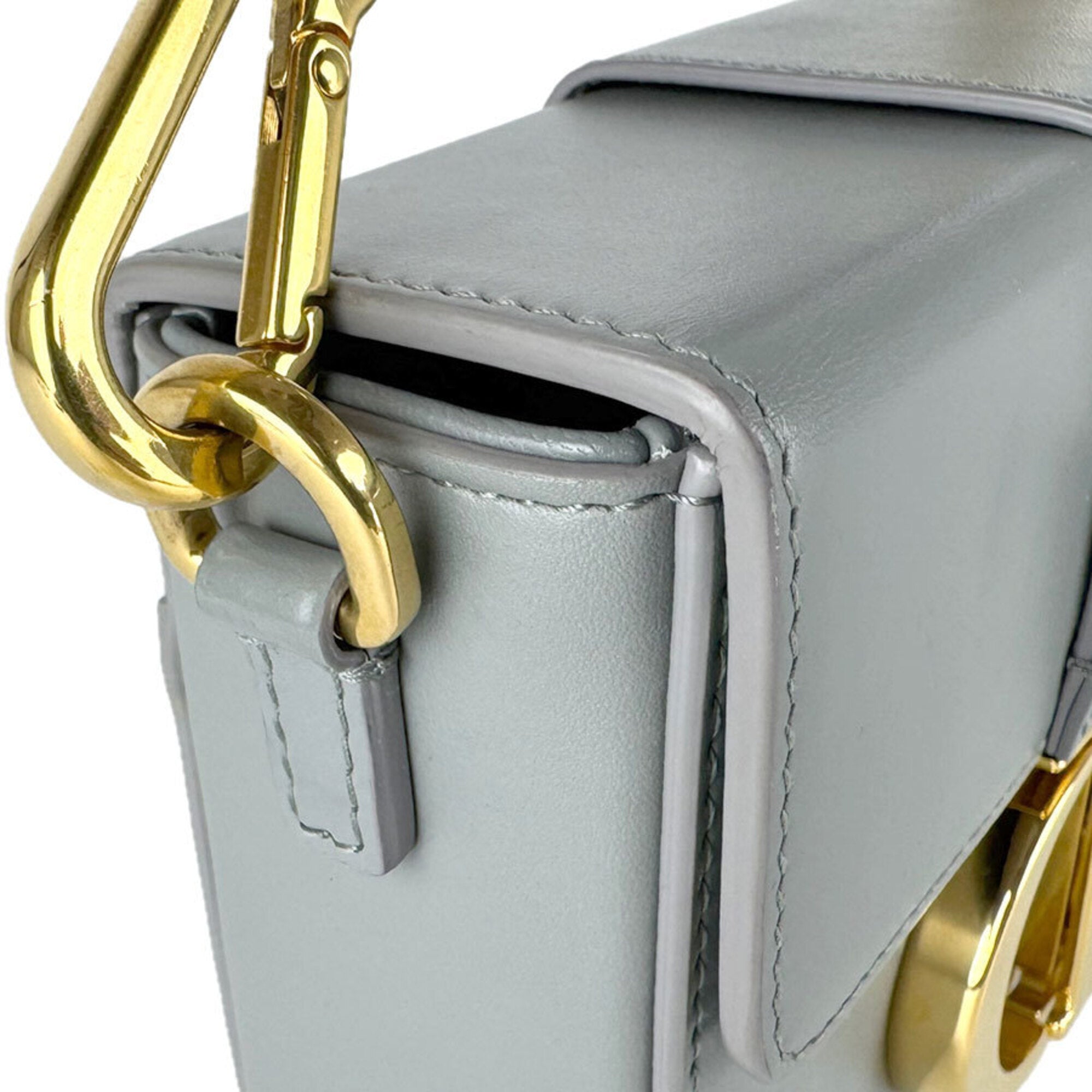 Christian Dior Gray Leather Shoulder Bag (Pre-Owned)