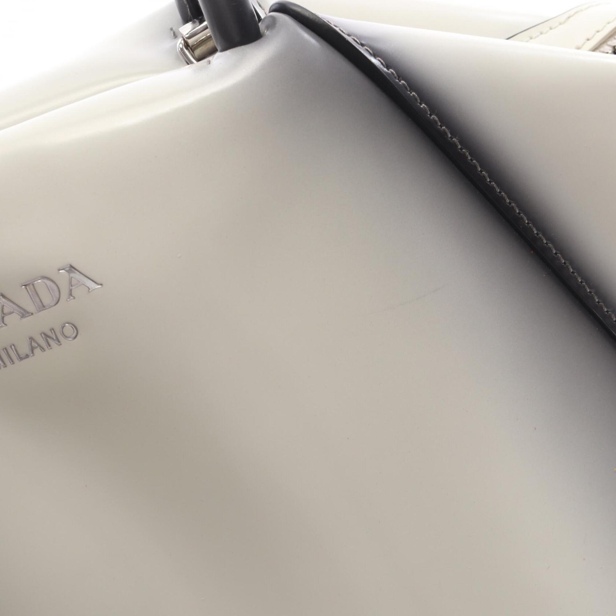 Prada Navy White Leather Handbag (Pre-Owned)