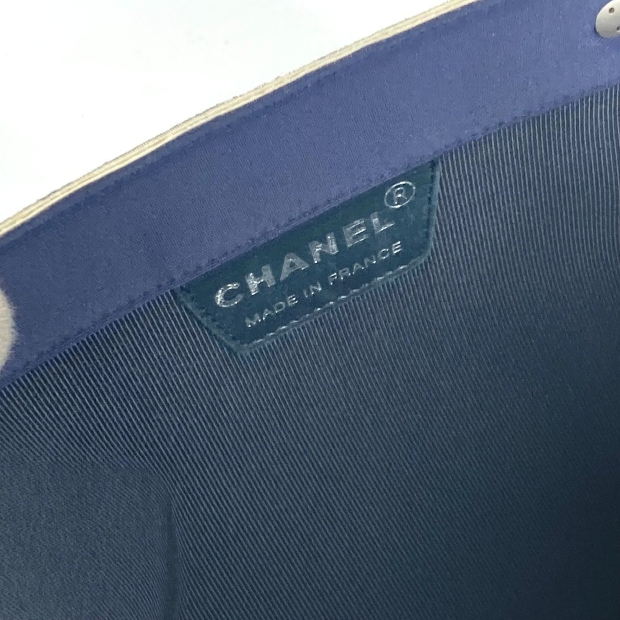 Chanel Navy Polyamide Handbag Tote Bag (Pre-Owned)