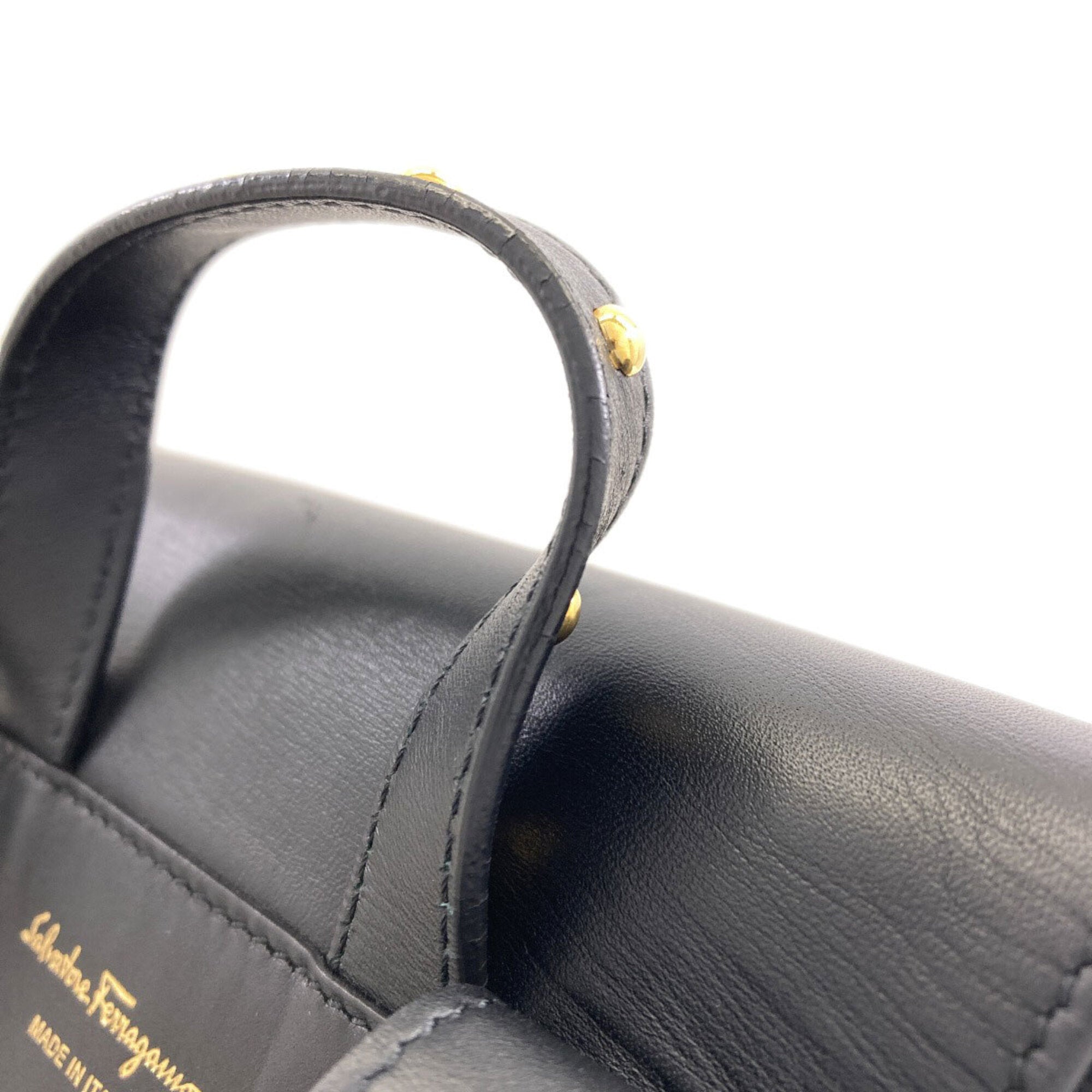 Salvatore Ferragamo Black Leather Backpack (Pre-Owned)