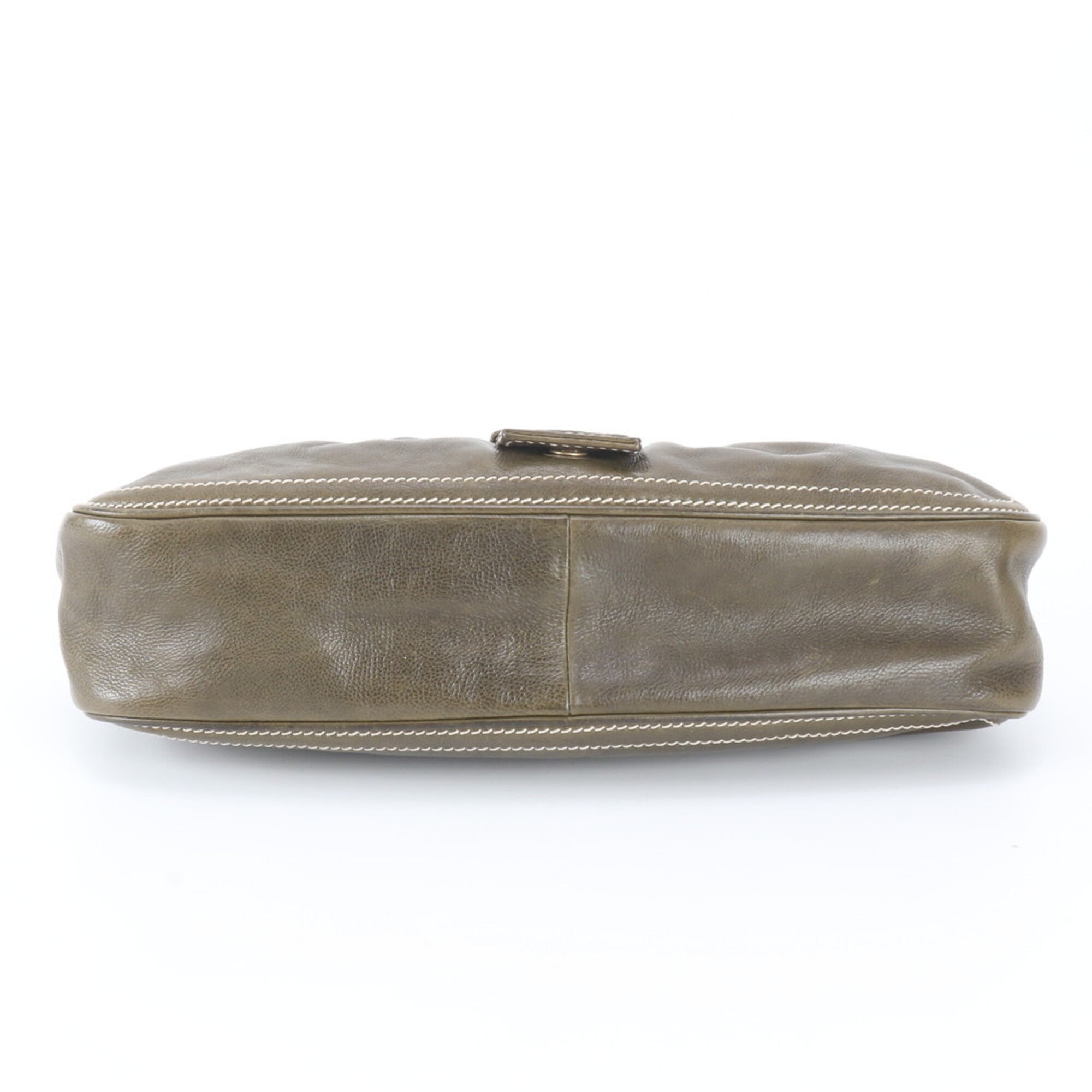 Celine Green Khaki Leather Handbag Shoulder Bag (Pre-Owned)
