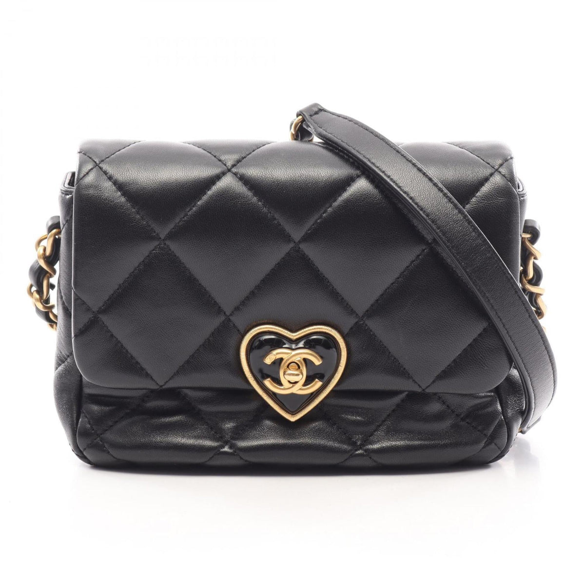 Chanel Black Leather Handbag Shoulder Bag (Pre-Owned)