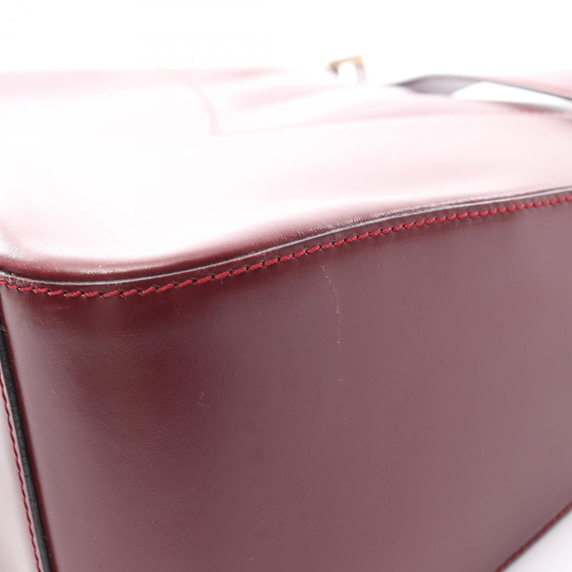Yves Saint Laurent Bordeaux Leather Handbag Shoulder Bag (Pre-Owned)