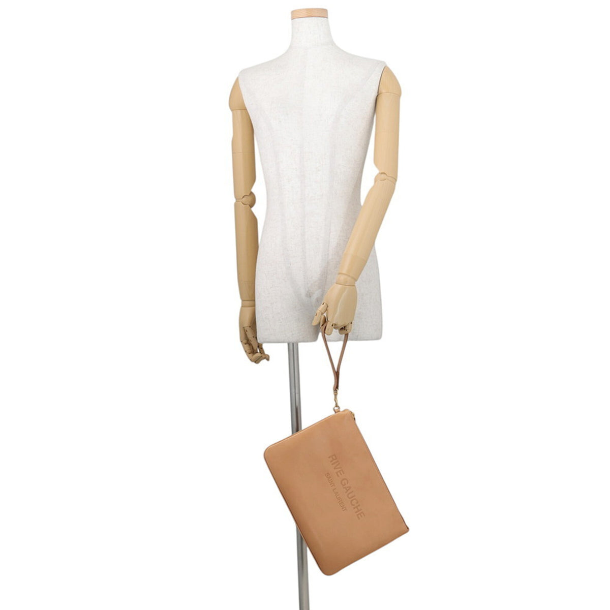 Yves Saint Laurent Beige Leather Clutch Bag (Pre-Owned)