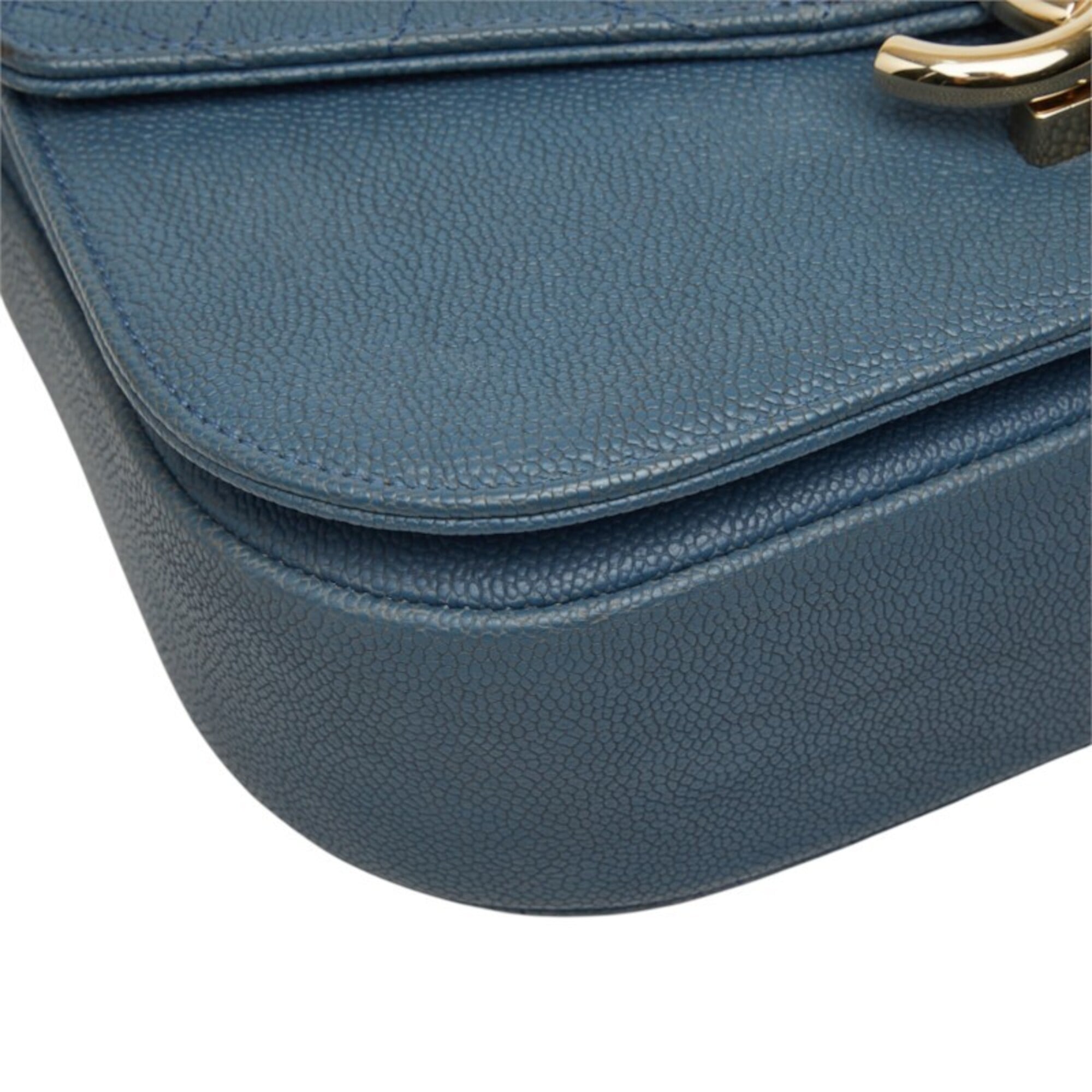 Chanel Blue Grained Calfskin Handbag Shoulder Bag (Pre-Owned)