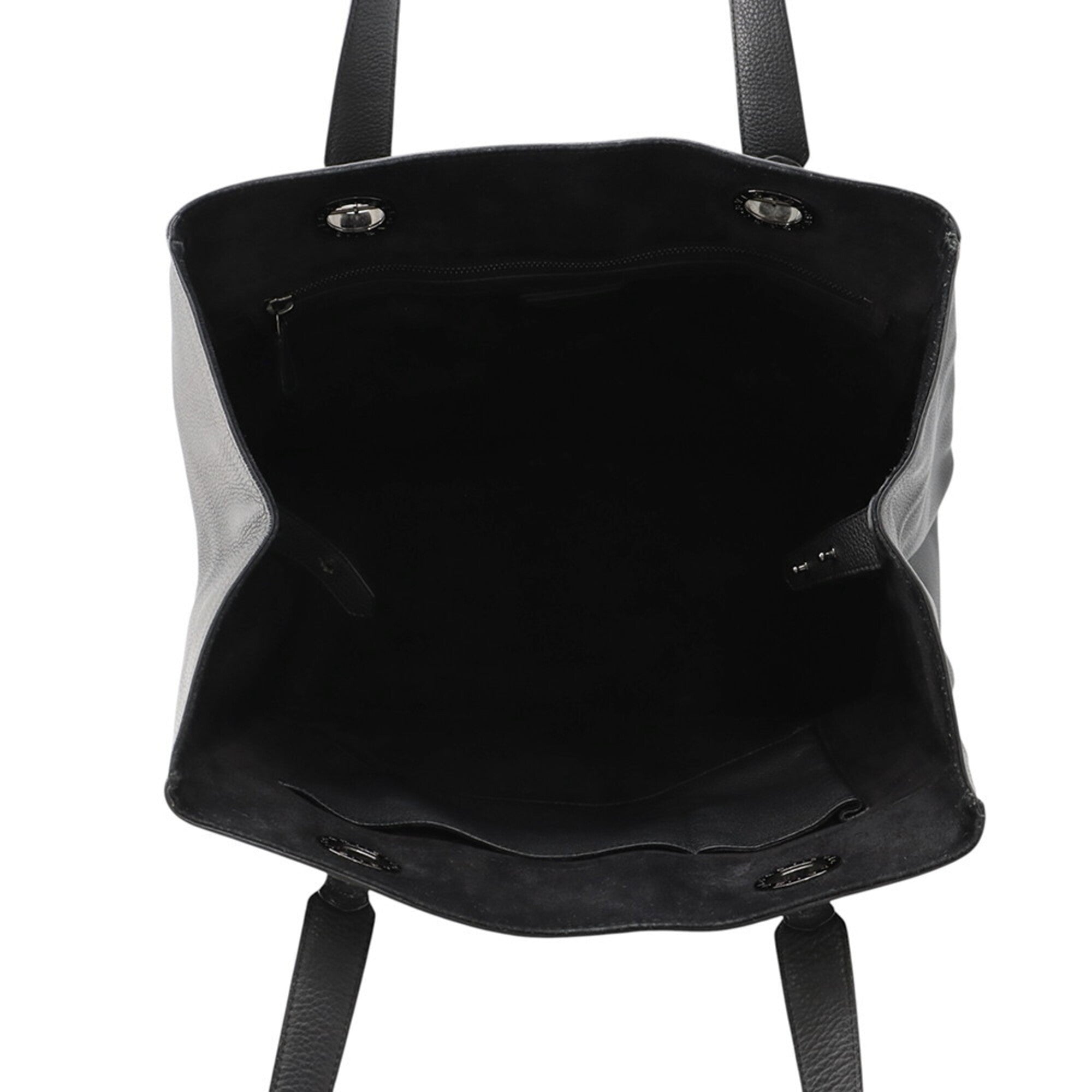 Bvlgari Black Leather Handbag Tote Bag (Pre-Owned)