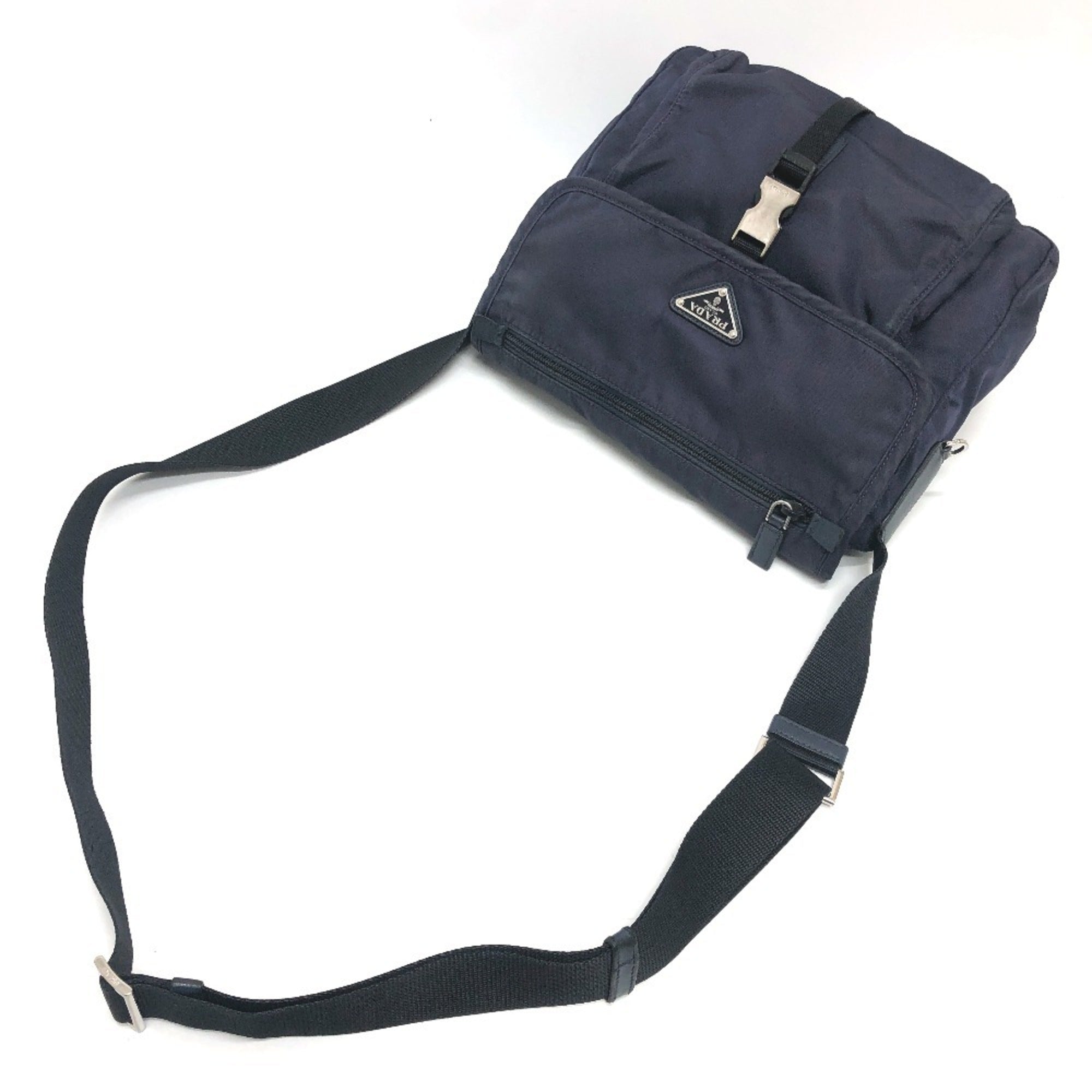 Prada Navy Nylon Shoulder Bag (Pre-Owned)